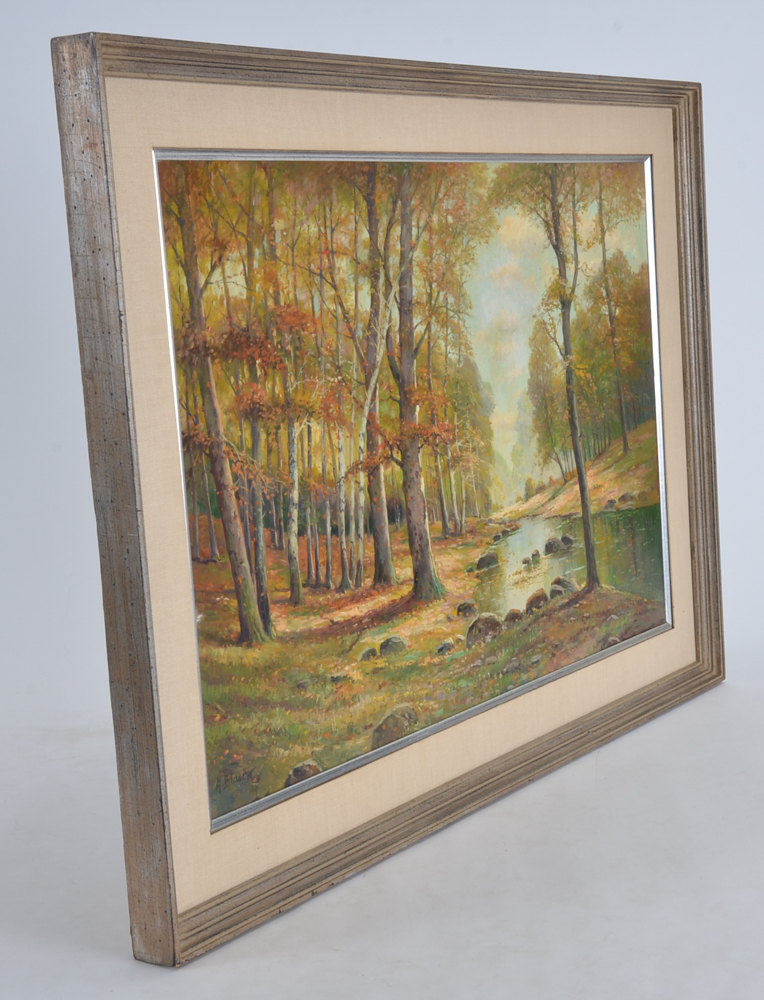 Albrt Blaetter Oil Painting on Canvas Board "Black Forest"