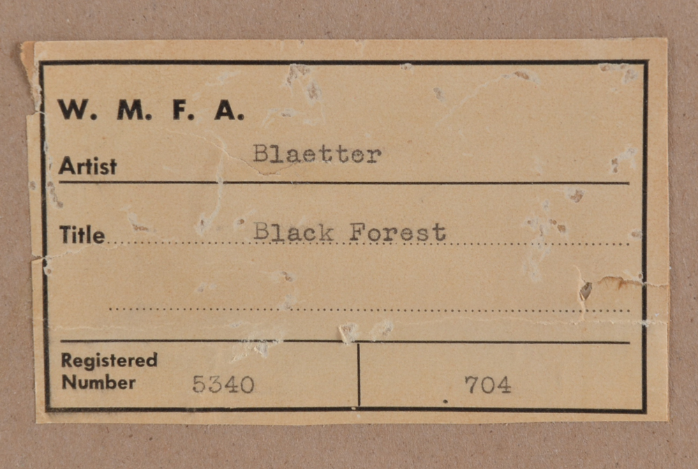 Albrt Blaetter Oil Painting on Canvas Board "Black Forest"