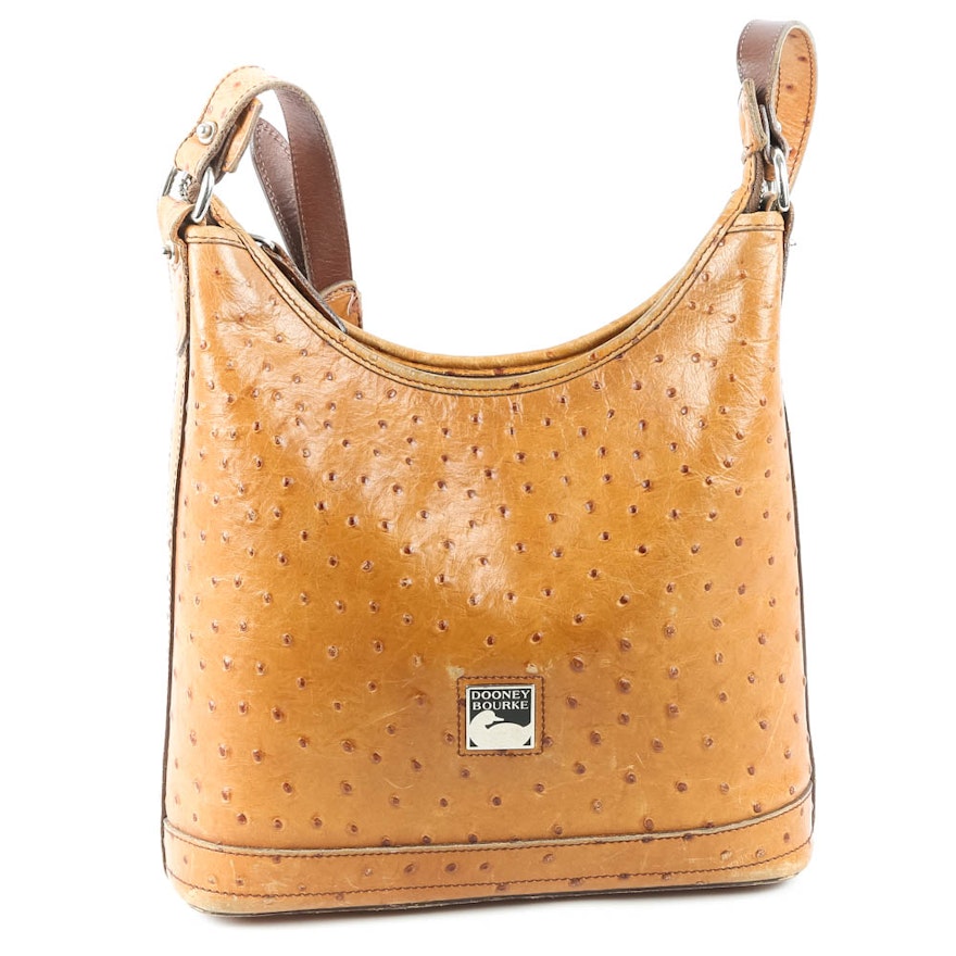 Dooney & Bourke Ostrich Embossed Leather Shoulder Bag