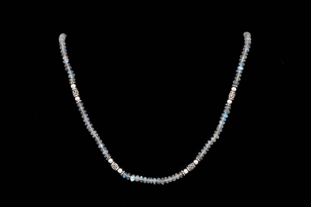 Sterling Silver and Labradorite Bead Necklace