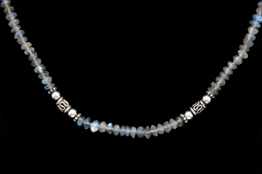 Sterling Silver and Labradorite Bead Necklace