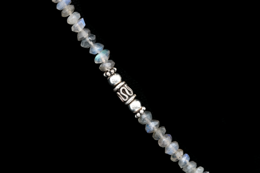 Sterling Silver and Labradorite Bead Necklace