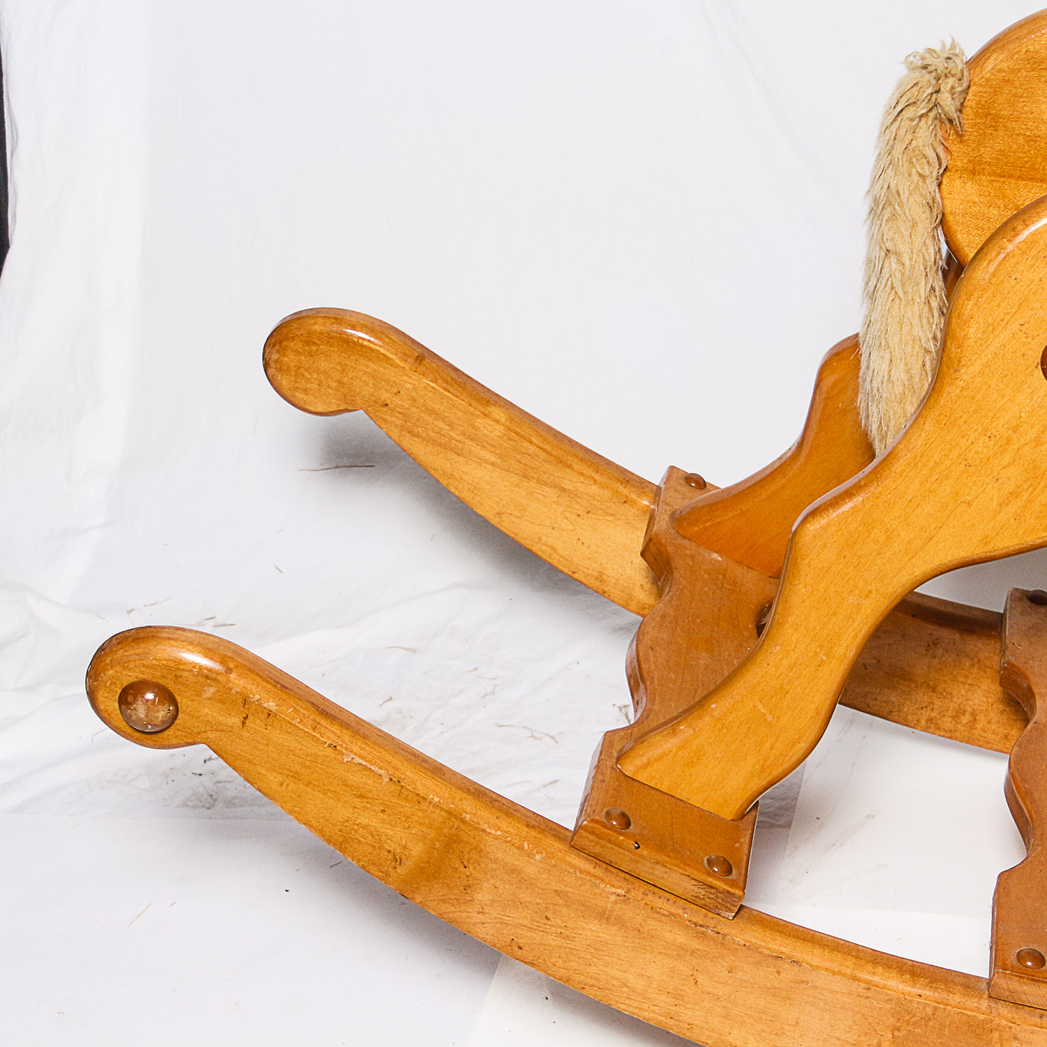 Wooden Rocking Horse with Leather Saddle