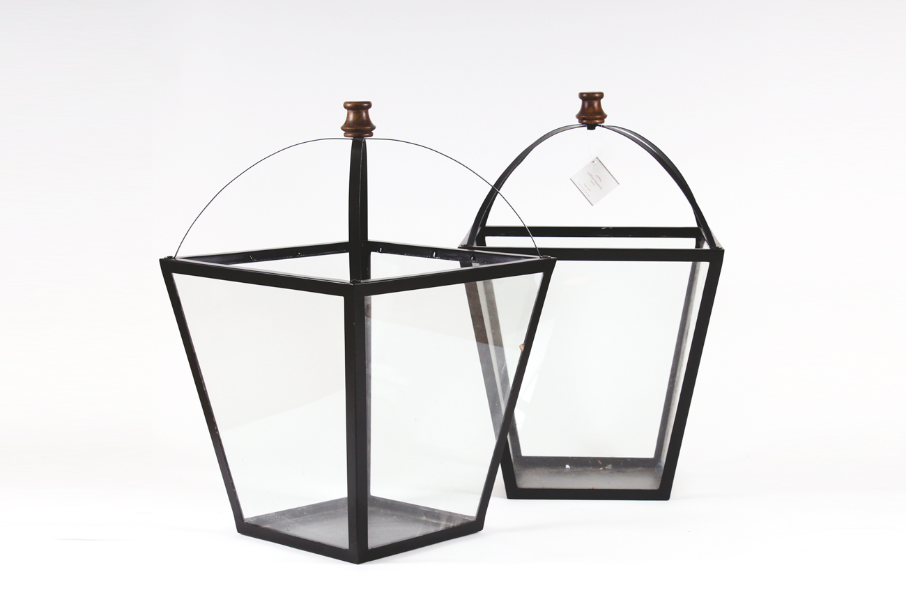 Pair of Pottery Barn "Collier" Lanterns
