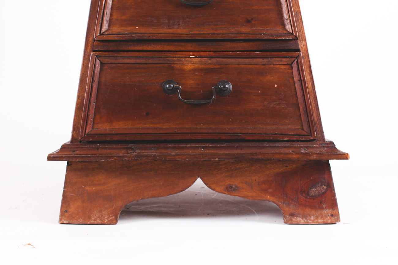 Pyramid Shaped Wooden End Table