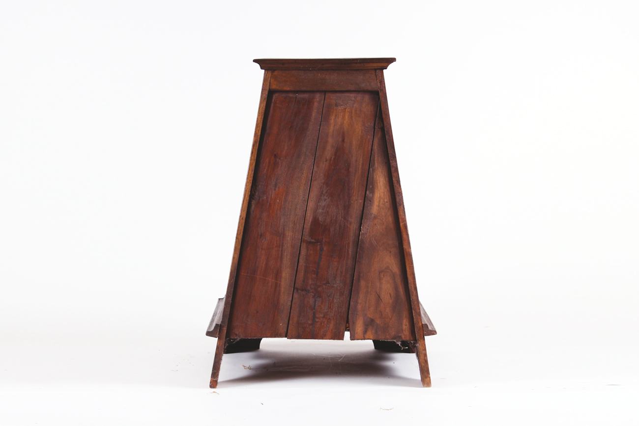 Pyramid Shaped Wooden End Table