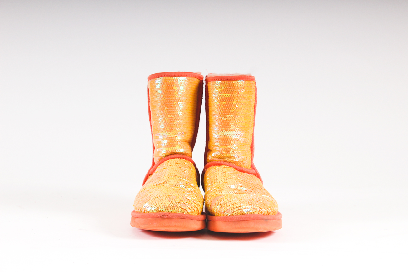 UGG Australia Orange Classic Short Sparkle Boots