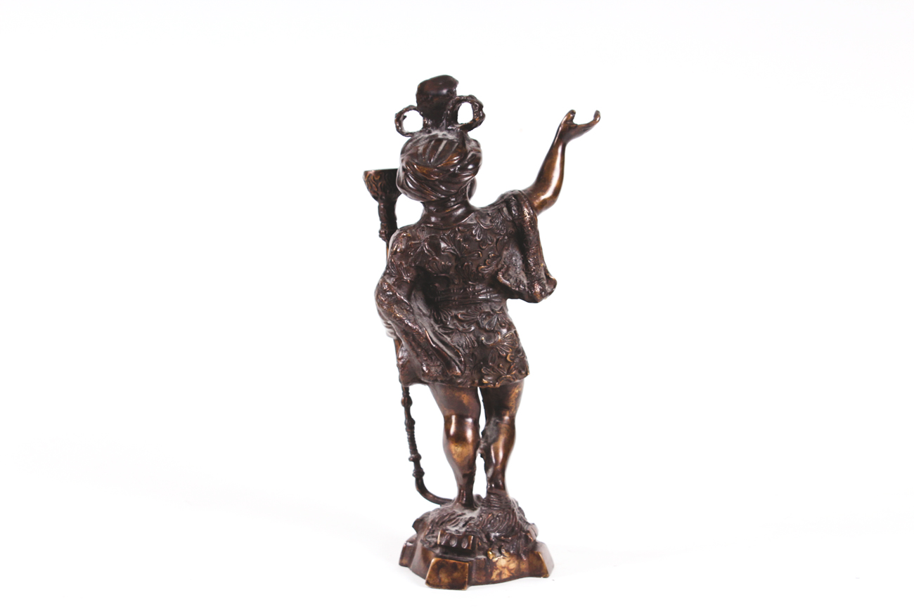Bronze Torch Bearer Candlestick