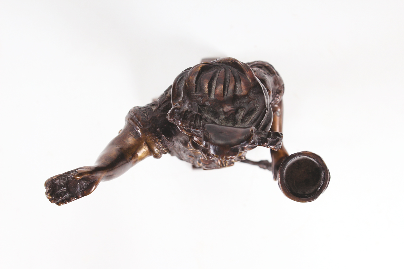 Bronze Torch Bearer Candlestick
