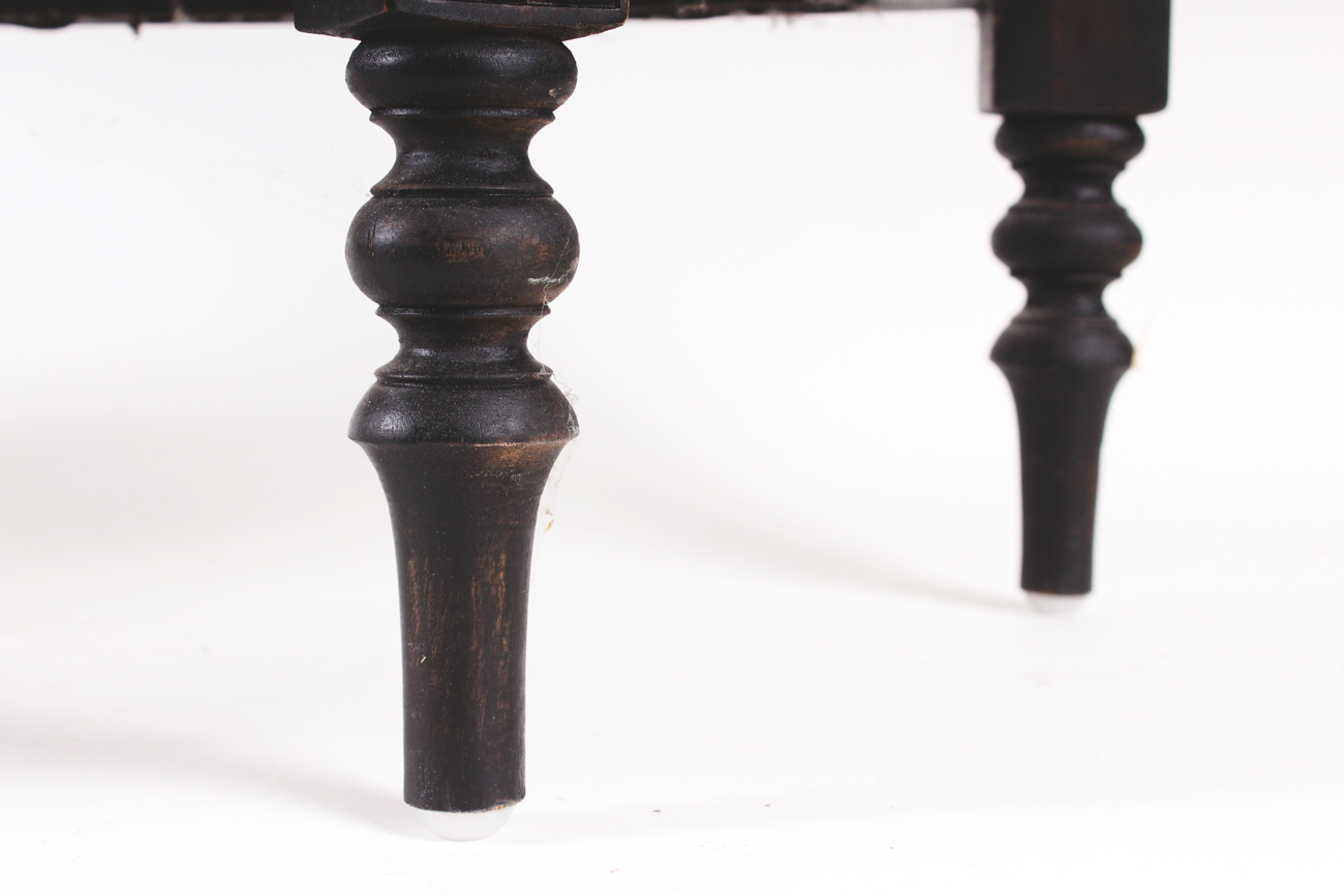 Wooden and Wicker Demilune End Table