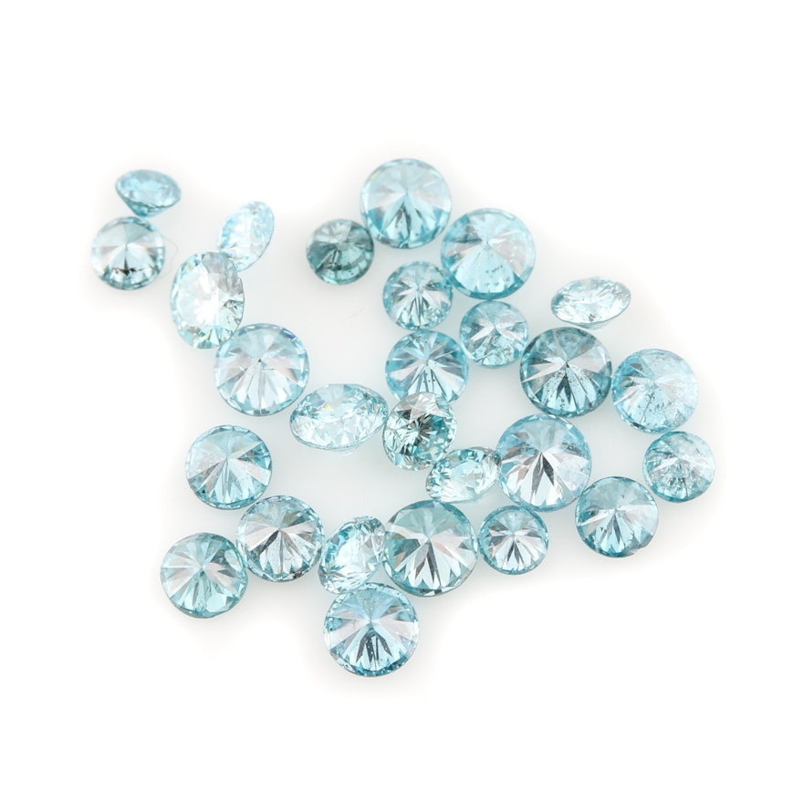 Loose 1.45 CTW Irradiated Blue Diamonds