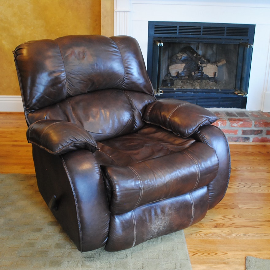 Vintage Brown Leather Recliner