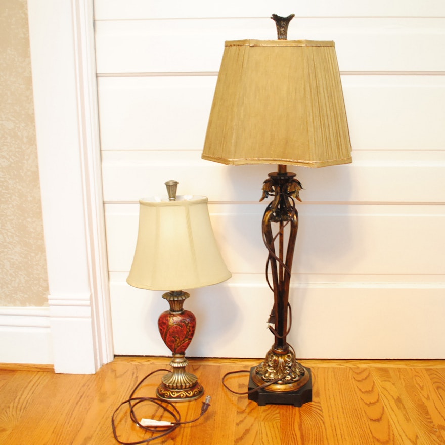 Metal and Wood Table Lamps