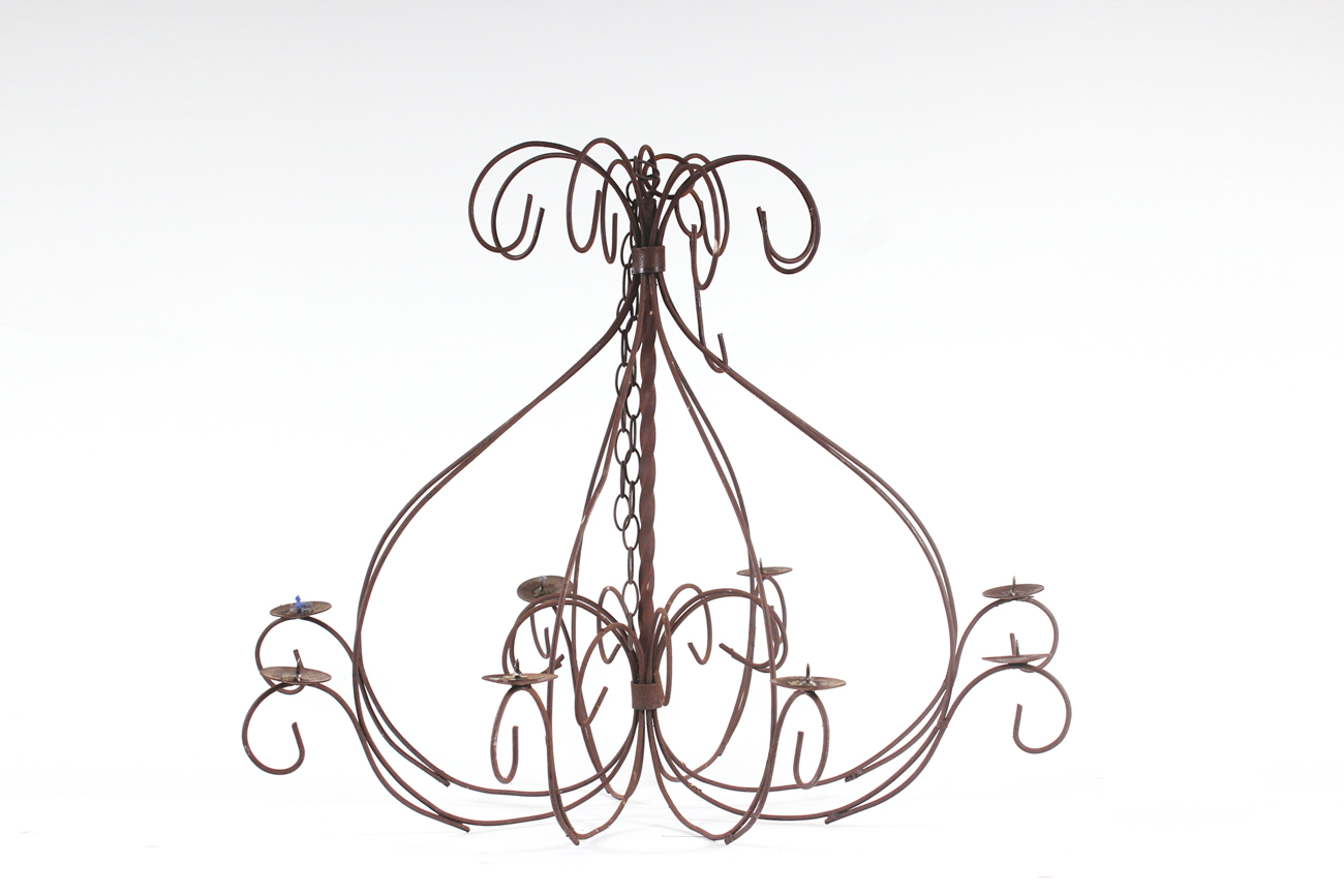 Wrought Iron Candle Chandelier