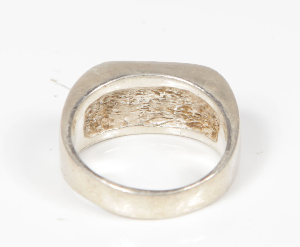 Mexican Sterling Silver Rope Barrel Ring with Men's Sterling Rings