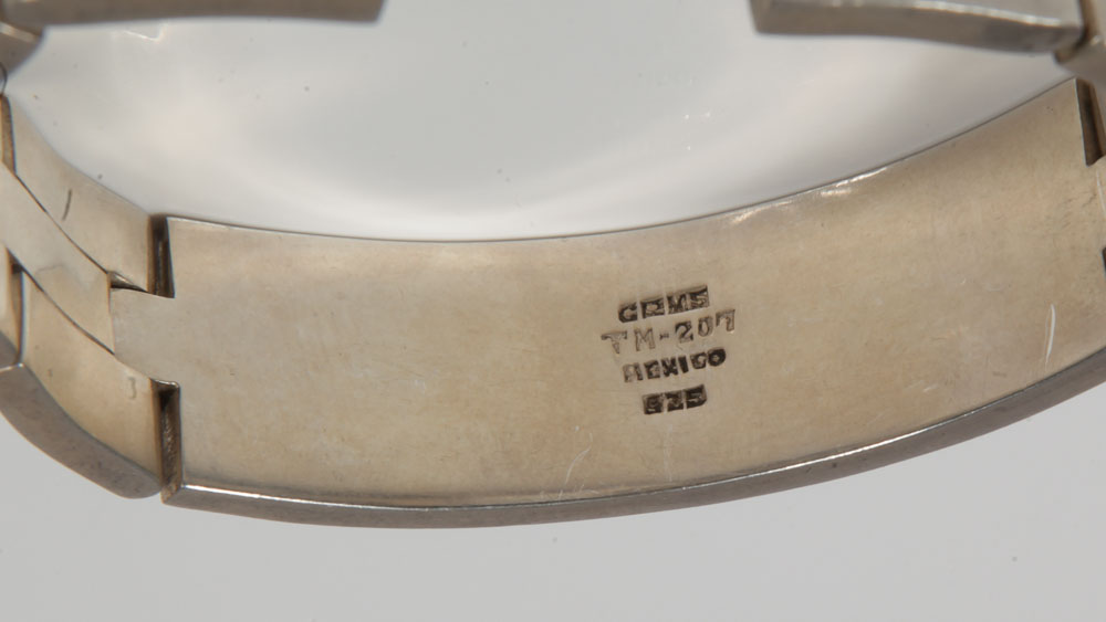 Vintage Taxco Sterling Silver, Lapis Lazuli and Malachite Bracelet