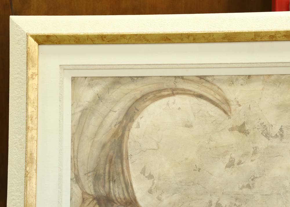 Large Framed Embellished Offset Lithograph by S. Lorello "The Mermaid"