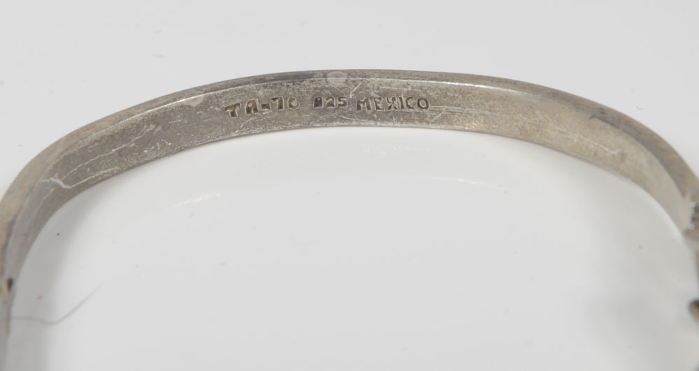 Mexican Sterling Silver Bangle and Cuff Bracelets Featuring Taxco