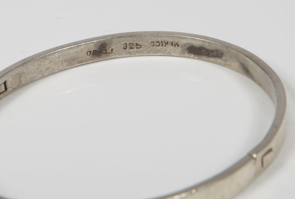 Mexican Sterling Silver Bangle and Cuff Bracelets Featuring Taxco