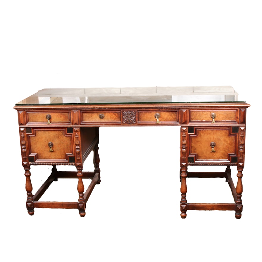 Johnson-Handley Jacobean Revival Oak Desk