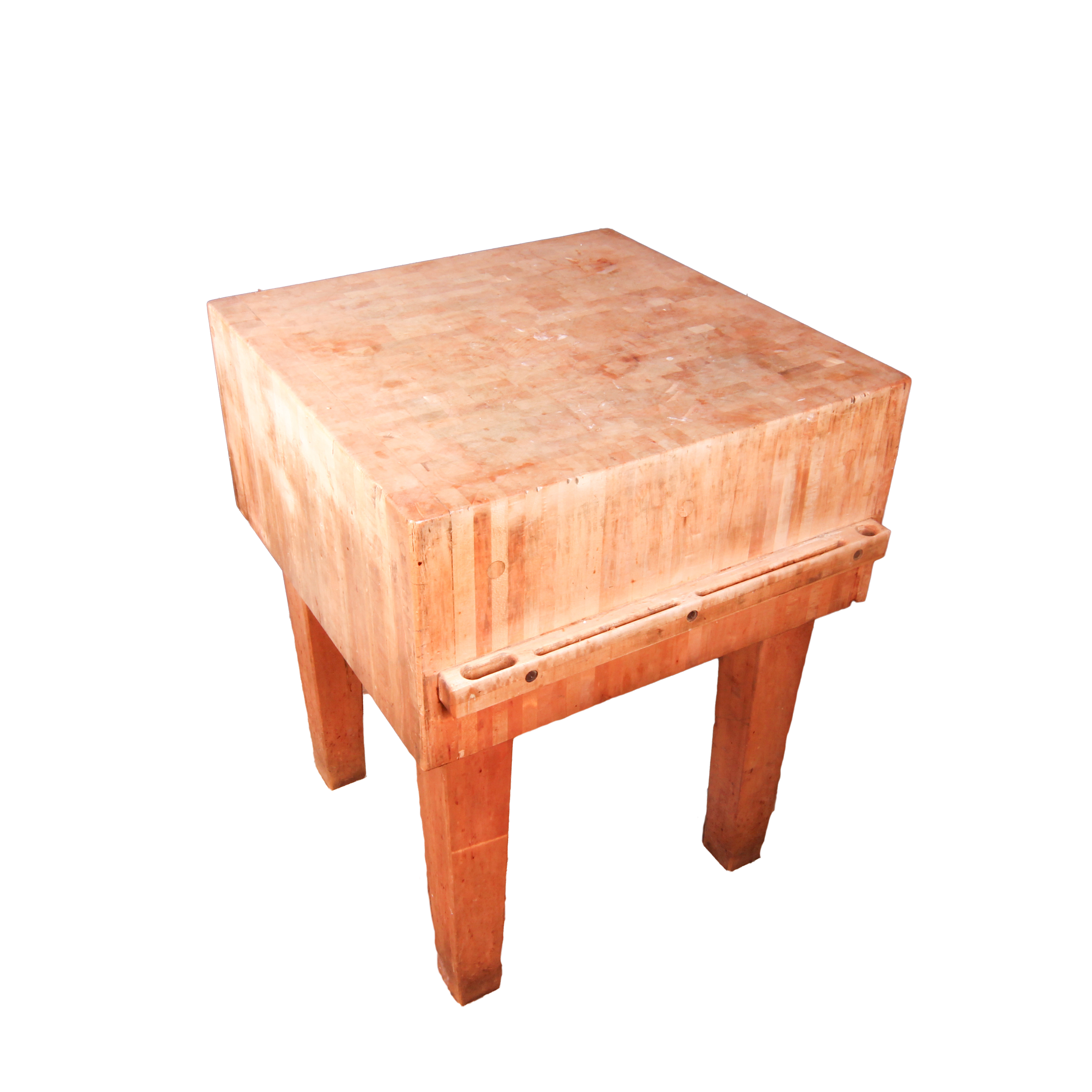 End Grain Butcher Block Table with Knife Rack After John Boos Design