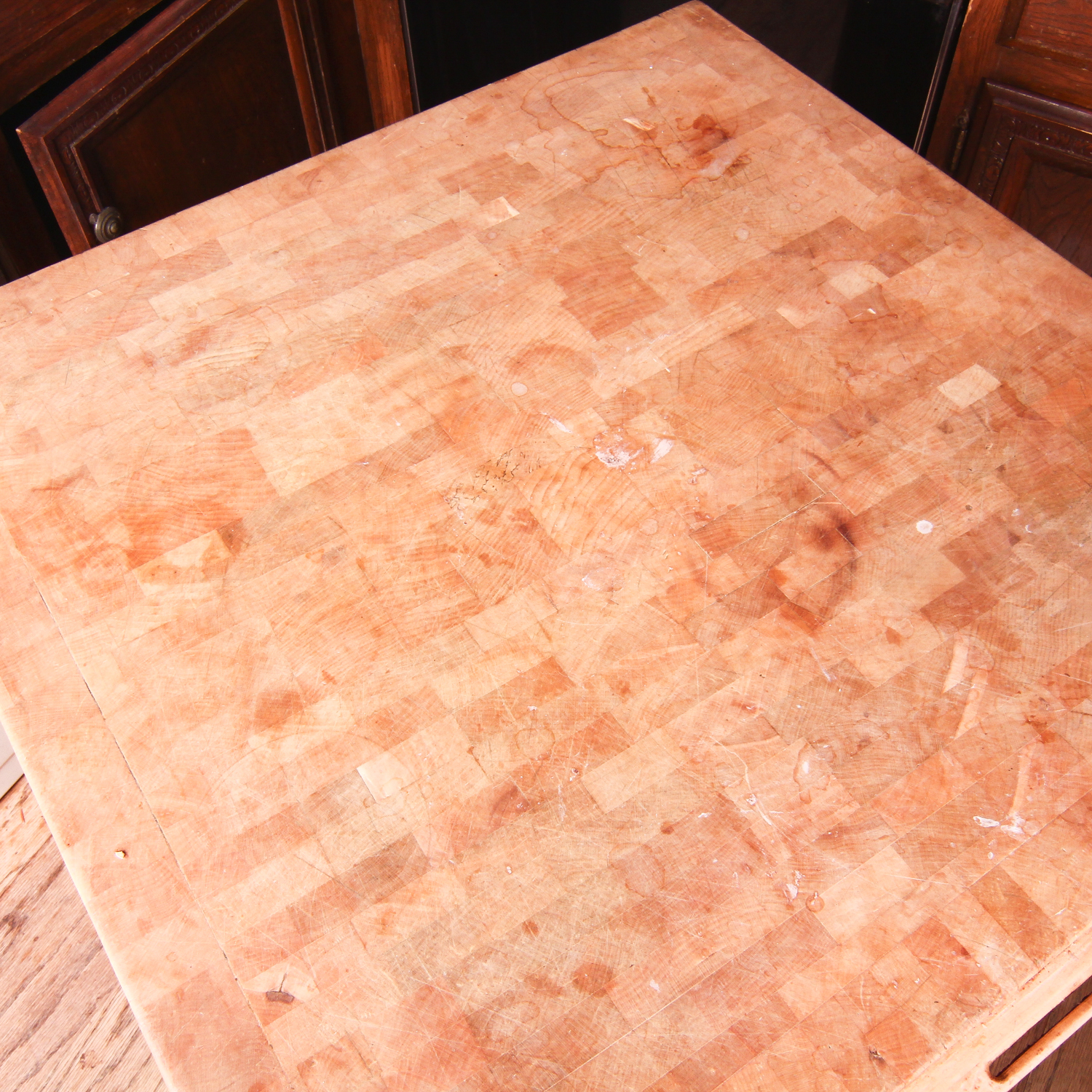 End Grain Butcher Block Table with Knife Rack After John Boos Design