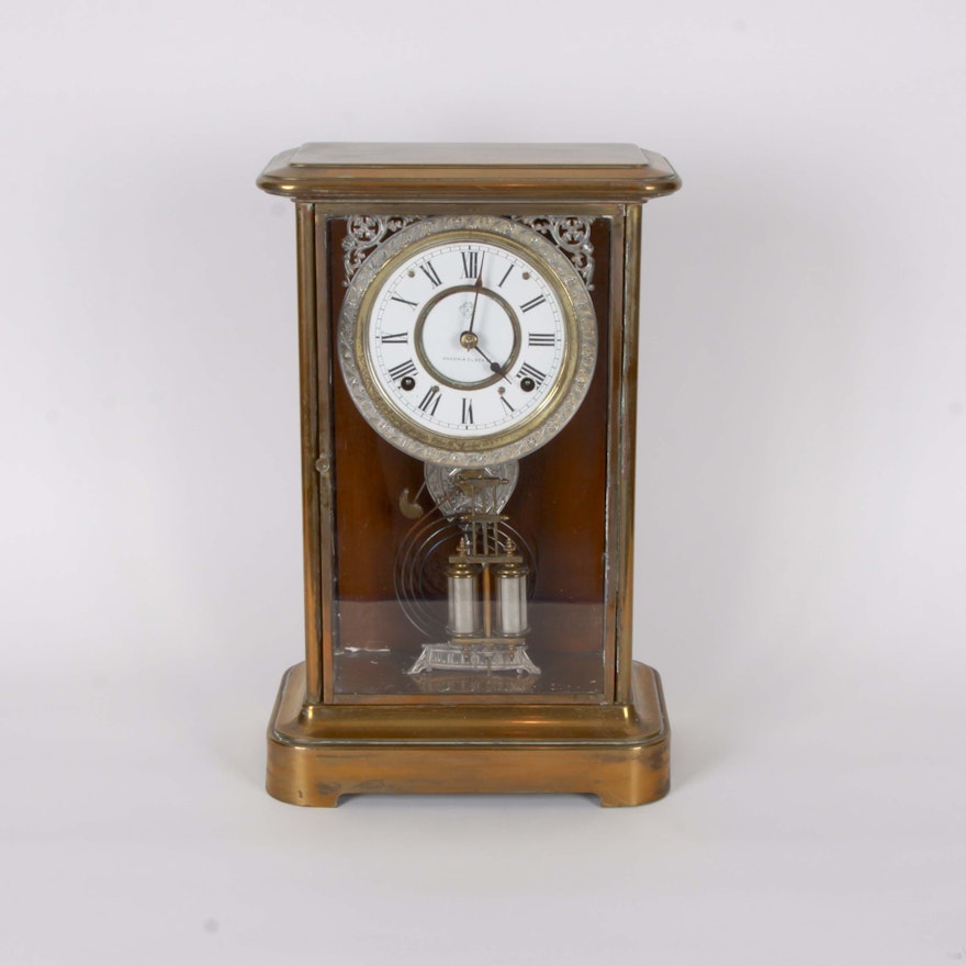 Ansonia Brass Metal Pendulum Clock