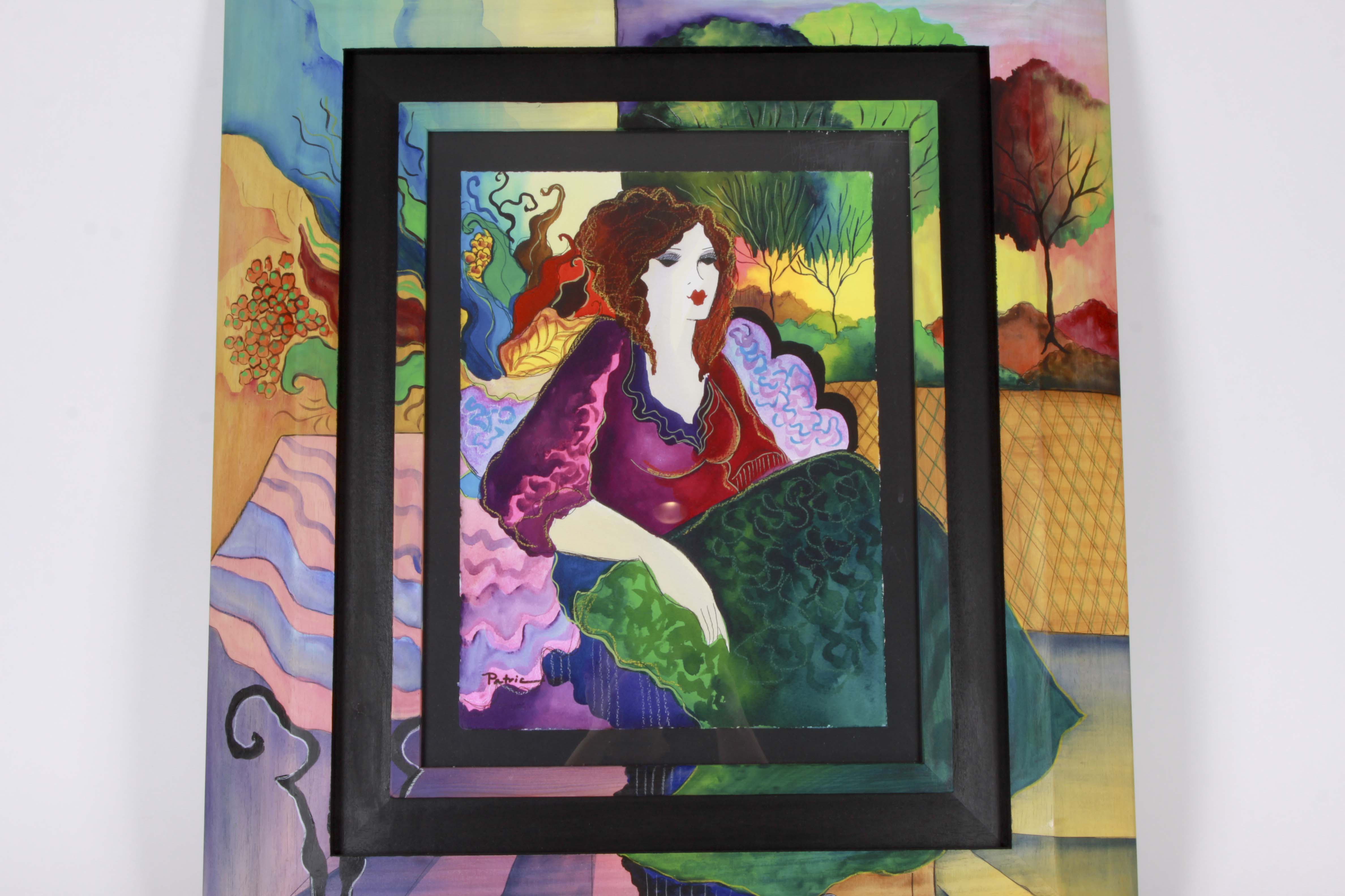 Original Patricia Govezensky Watercolor of Woman