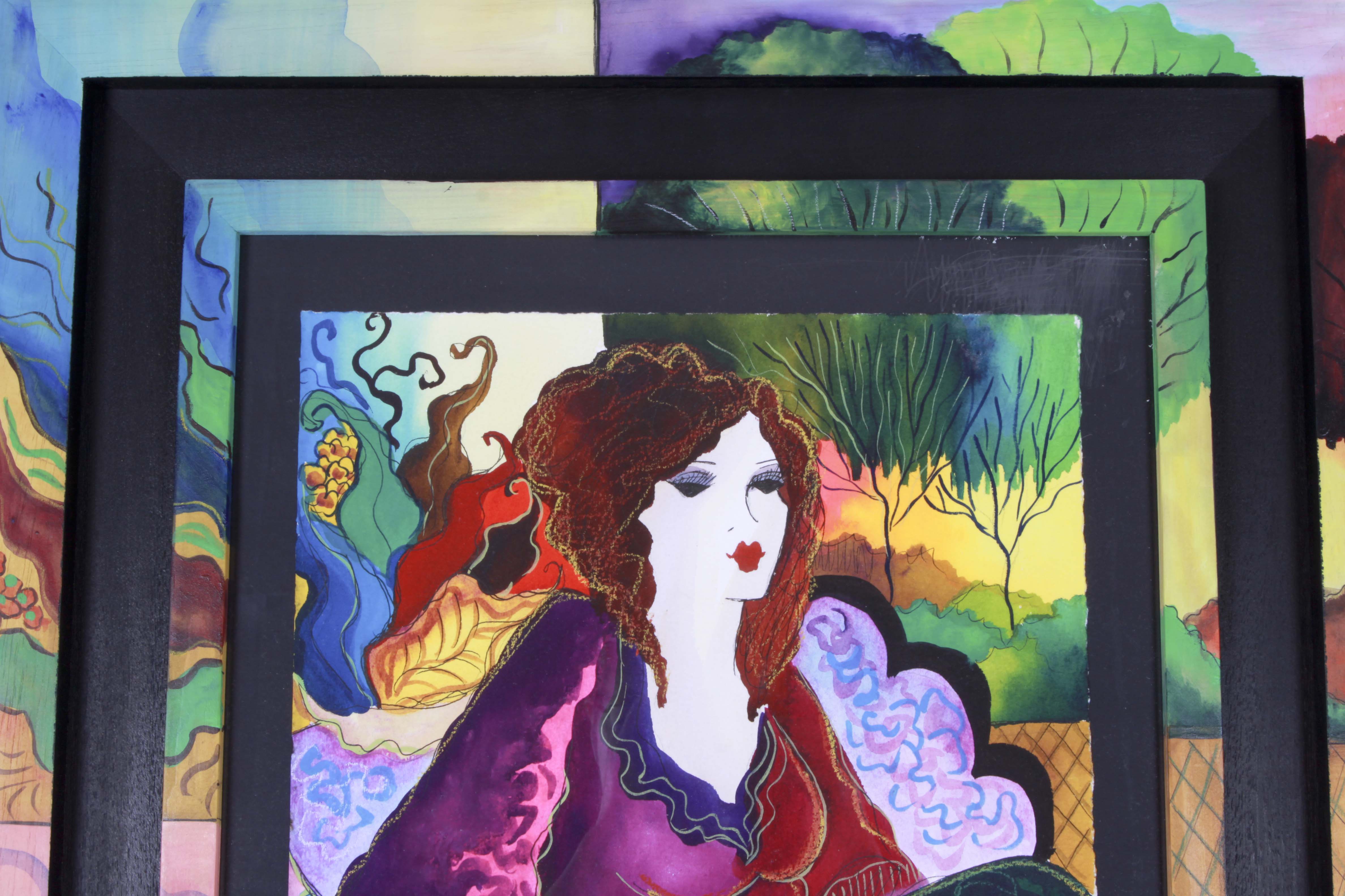 Original Patricia Govezensky Watercolor of Woman