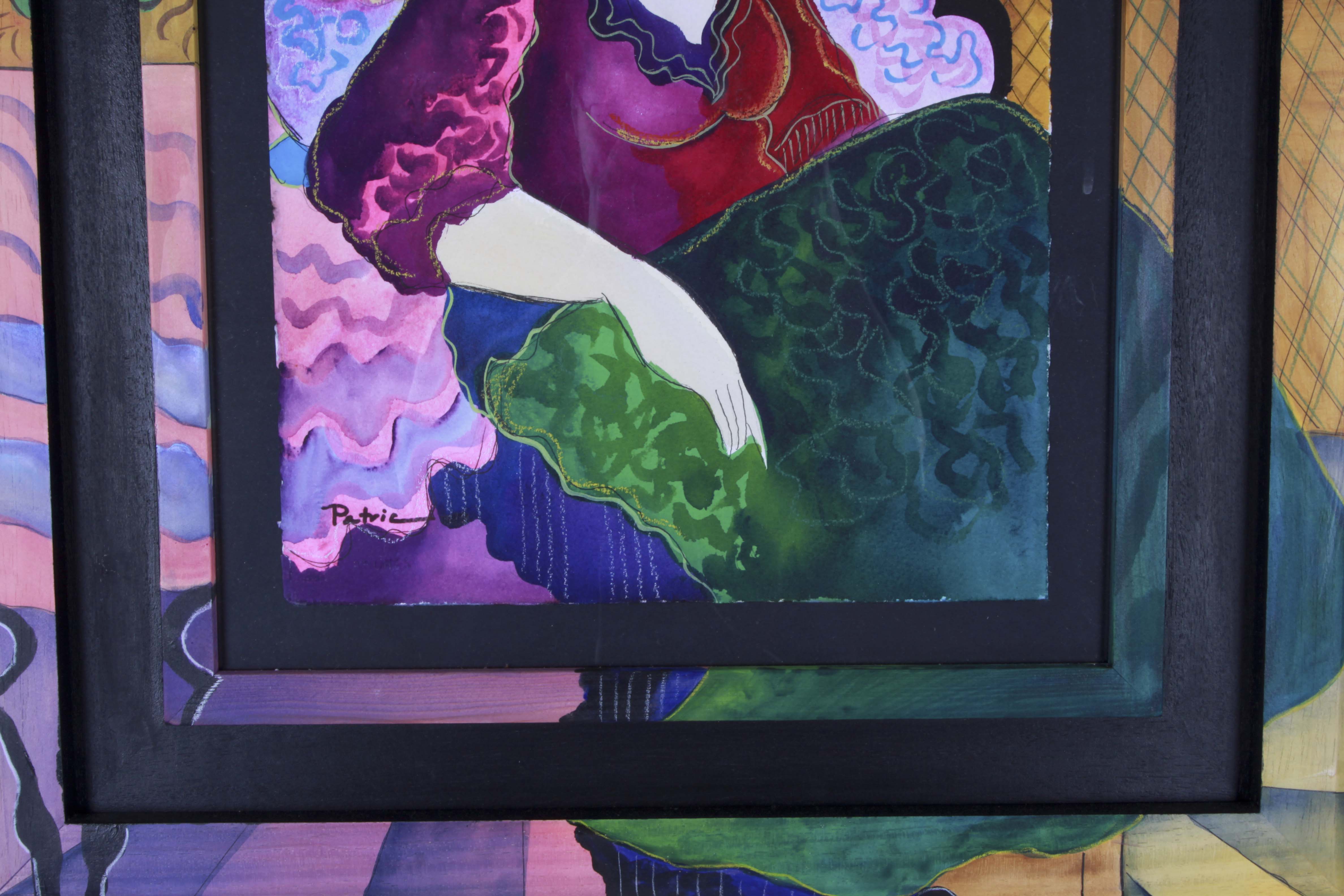 Original Patricia Govezensky Watercolor of Woman