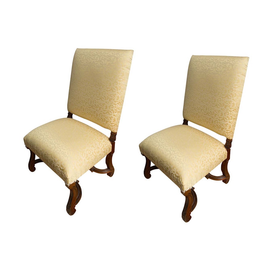 Pair of Renaissance Revival Style Upholstered Chairs