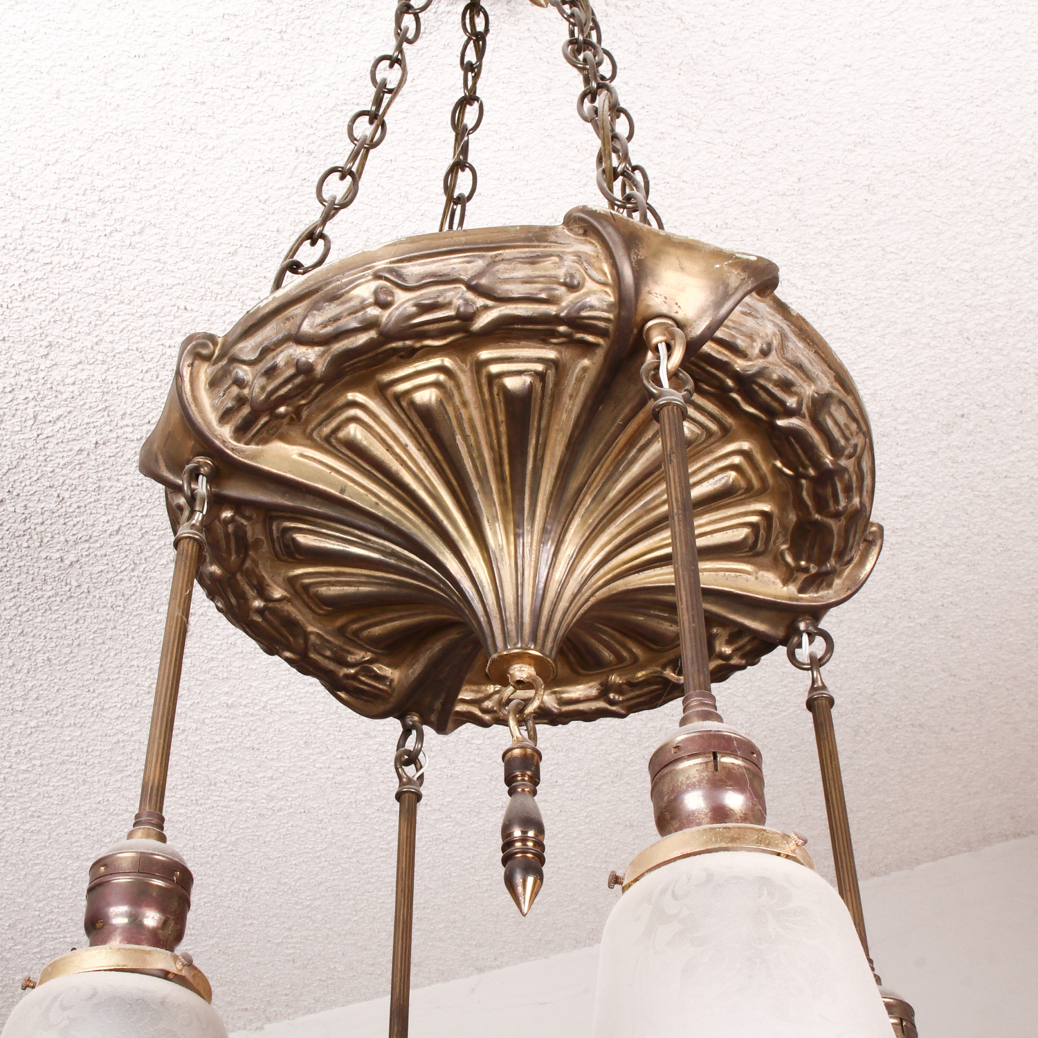 Victorian Ceiling Light with Glass Shades