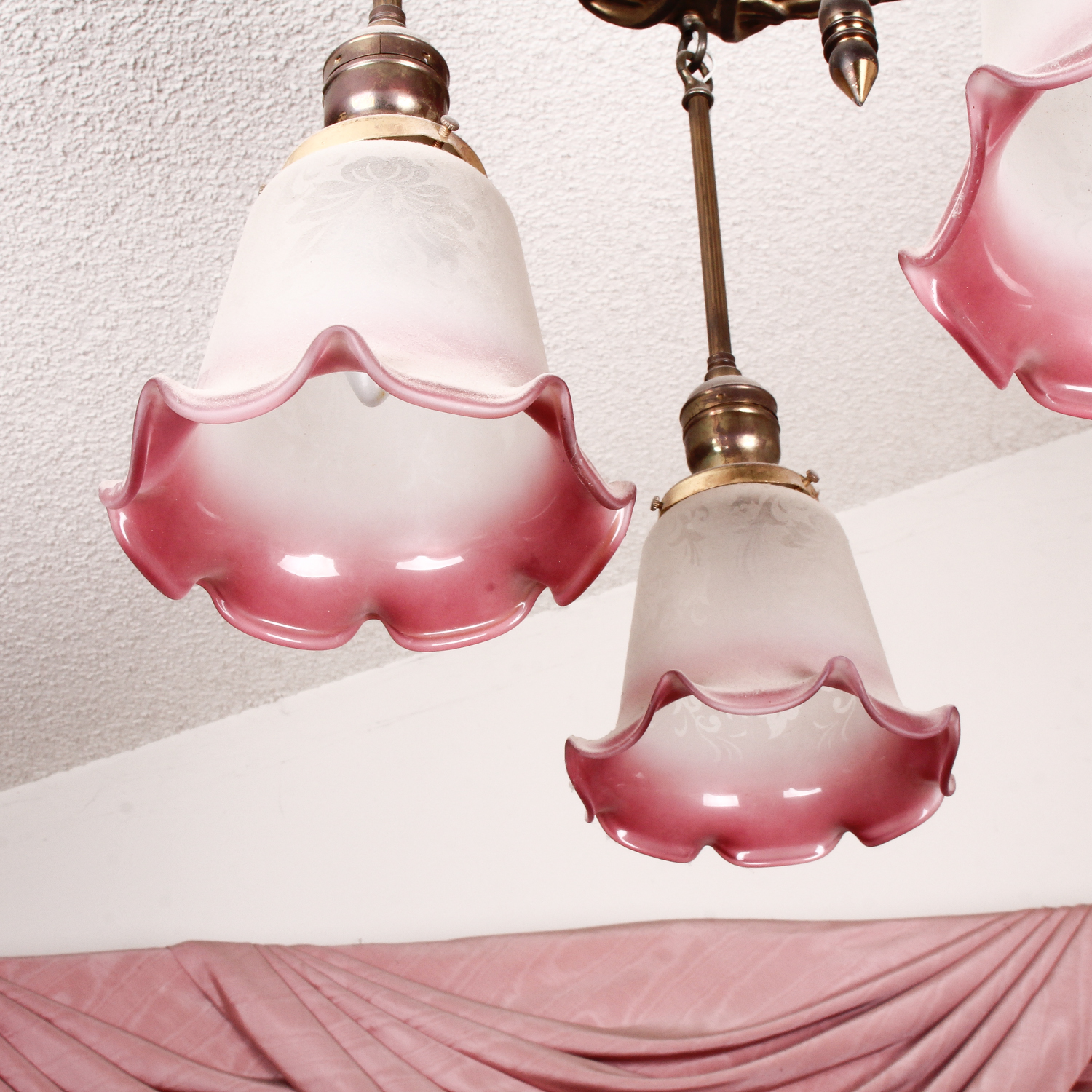 Victorian Ceiling Light with Glass Shades