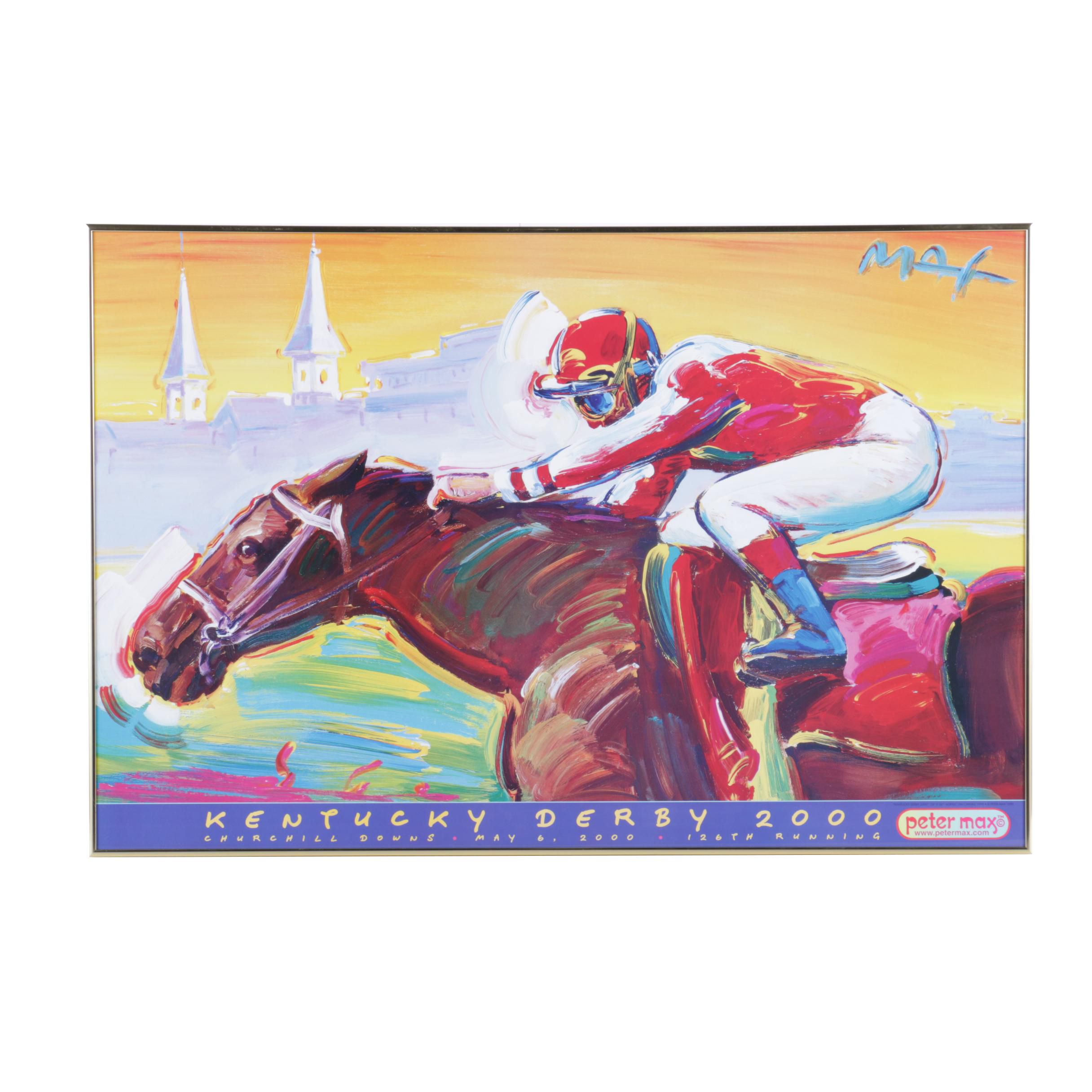 Official Poster Print after Peter Max Painting "Kentucky Derby 2000"