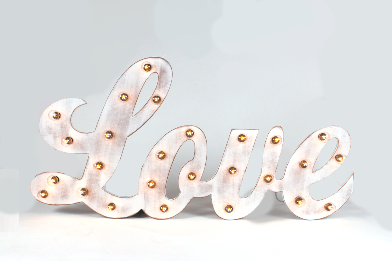 Metal "Love" Marquee Sign