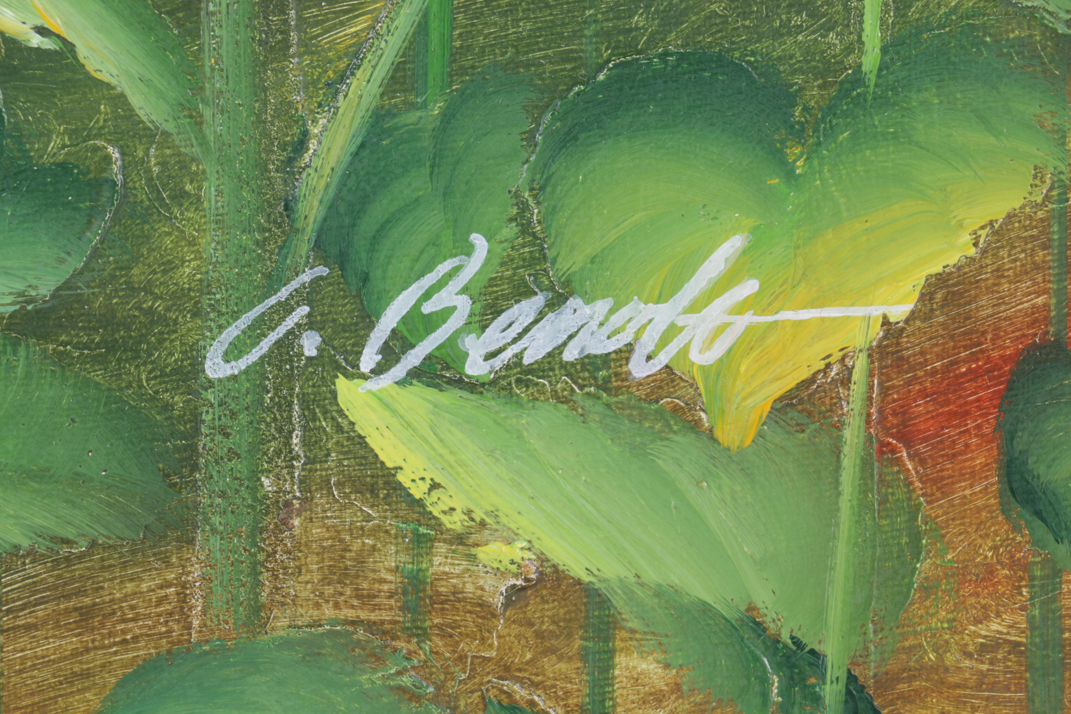 Charles Benolt Oil Painting on Canvas of Sunflowers