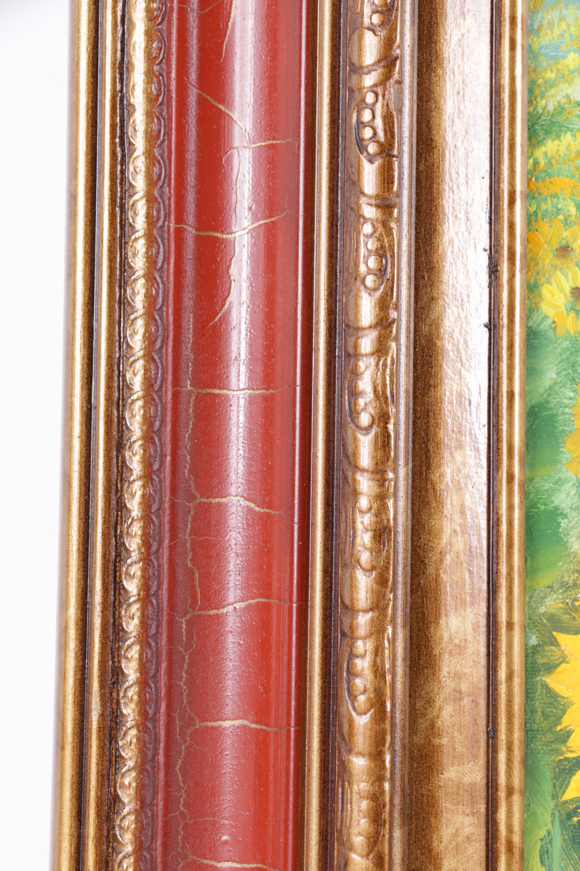 Charles Benolt Oil Painting on Canvas of Sunflowers