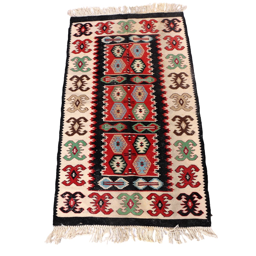 Handwoven Anatolian Kilim Wool Accent Rug