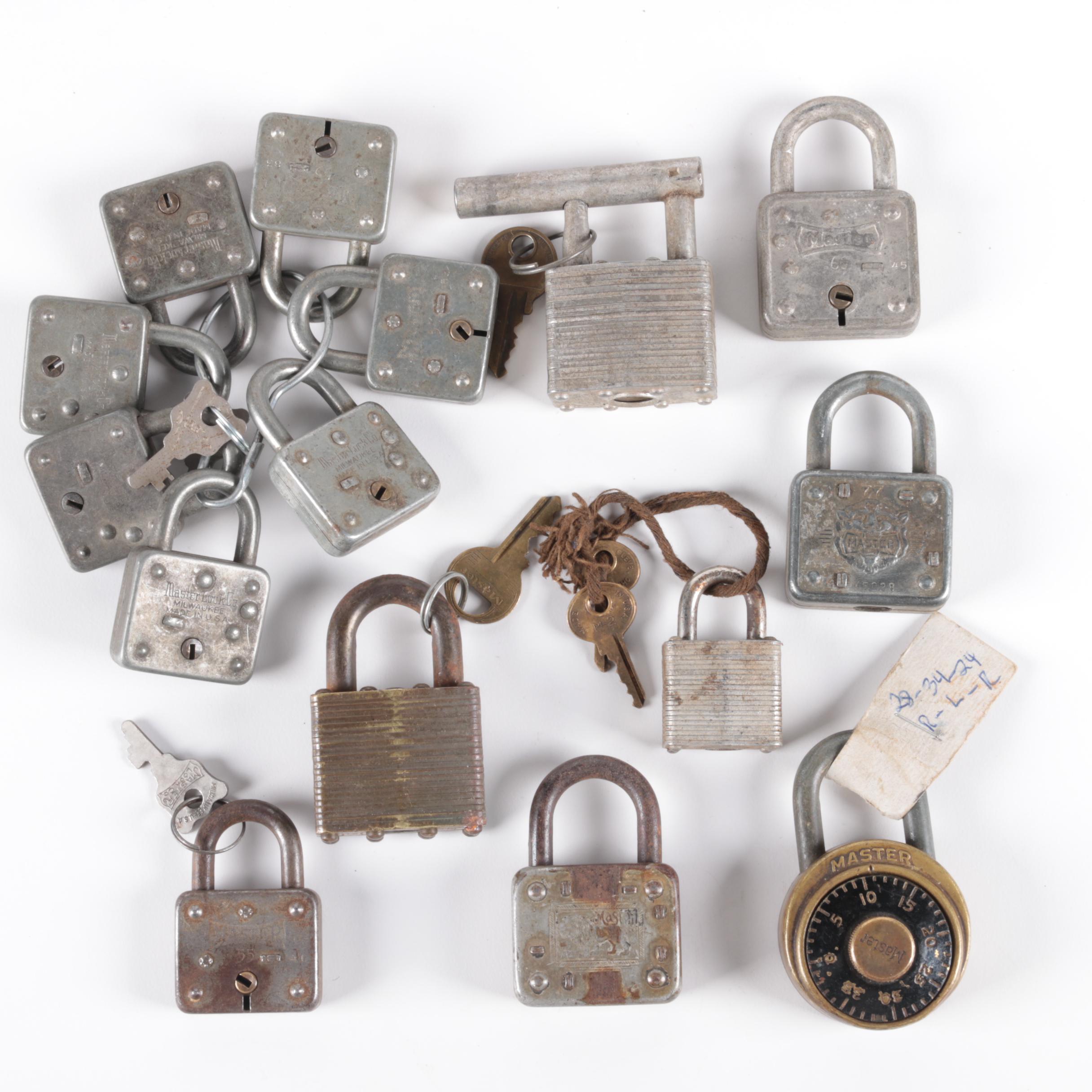 Vintage Master Padlocks with Keys