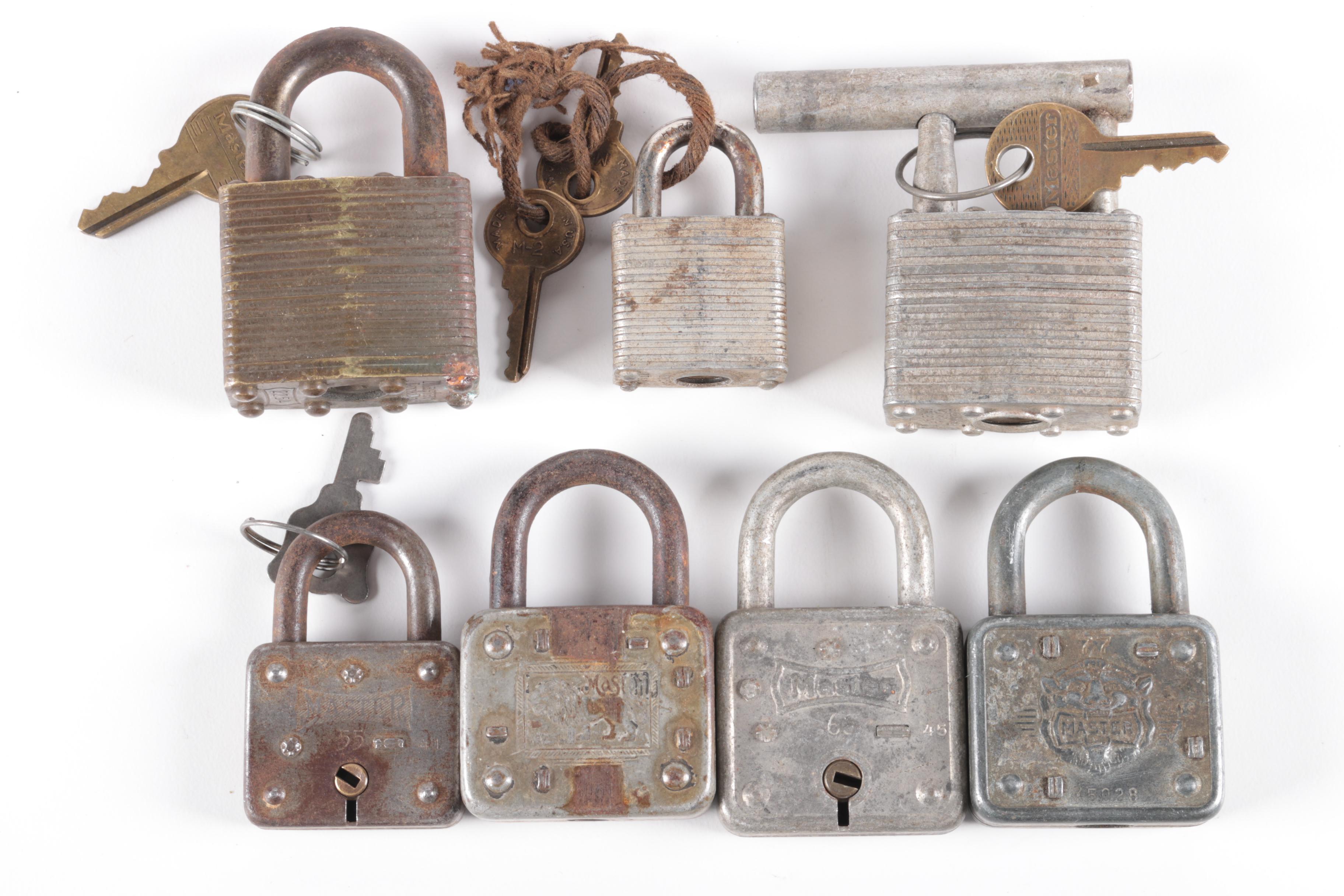 Vintage Master Padlocks with Keys