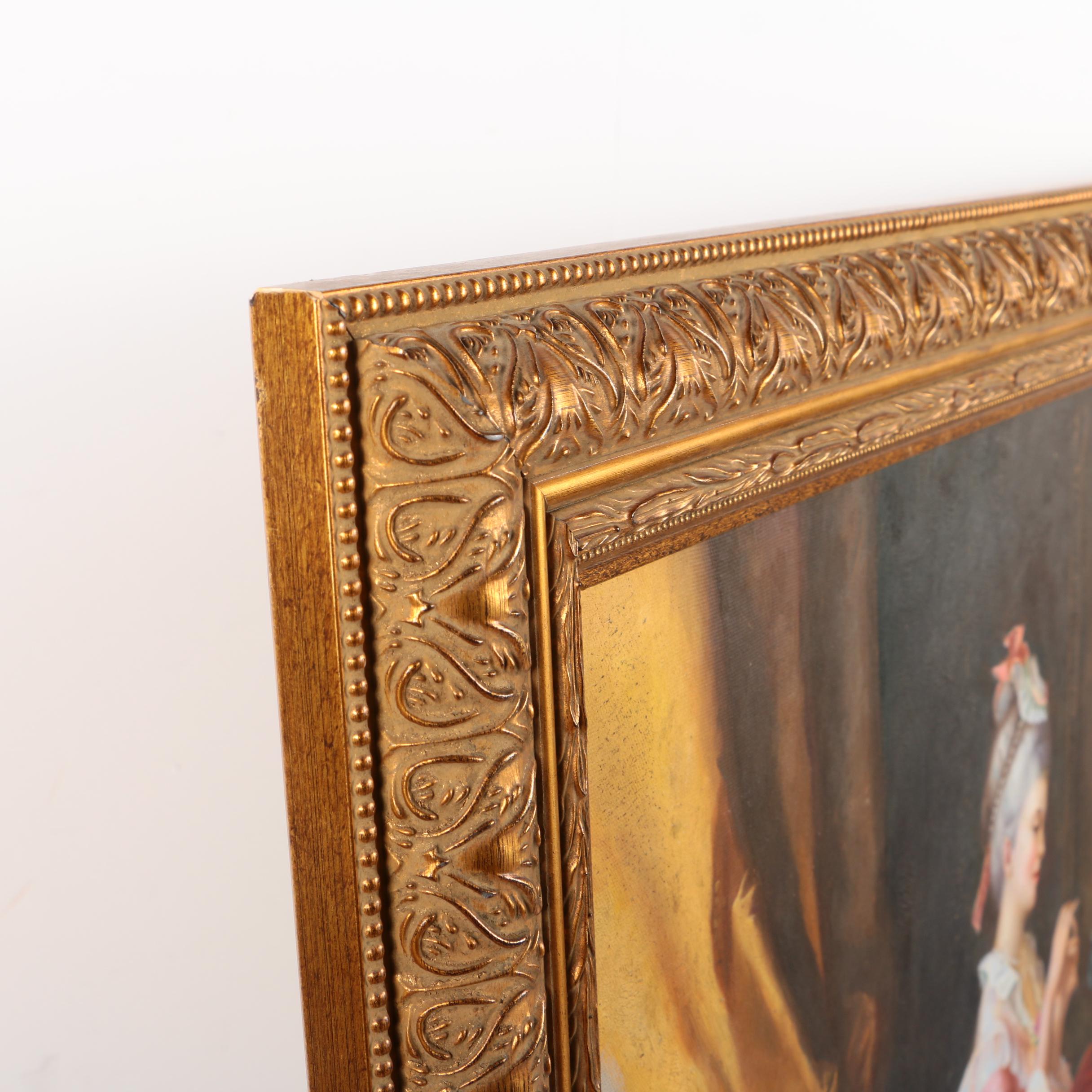 Copy Oil Painting After Carl Herpfer's "The Love Missive"