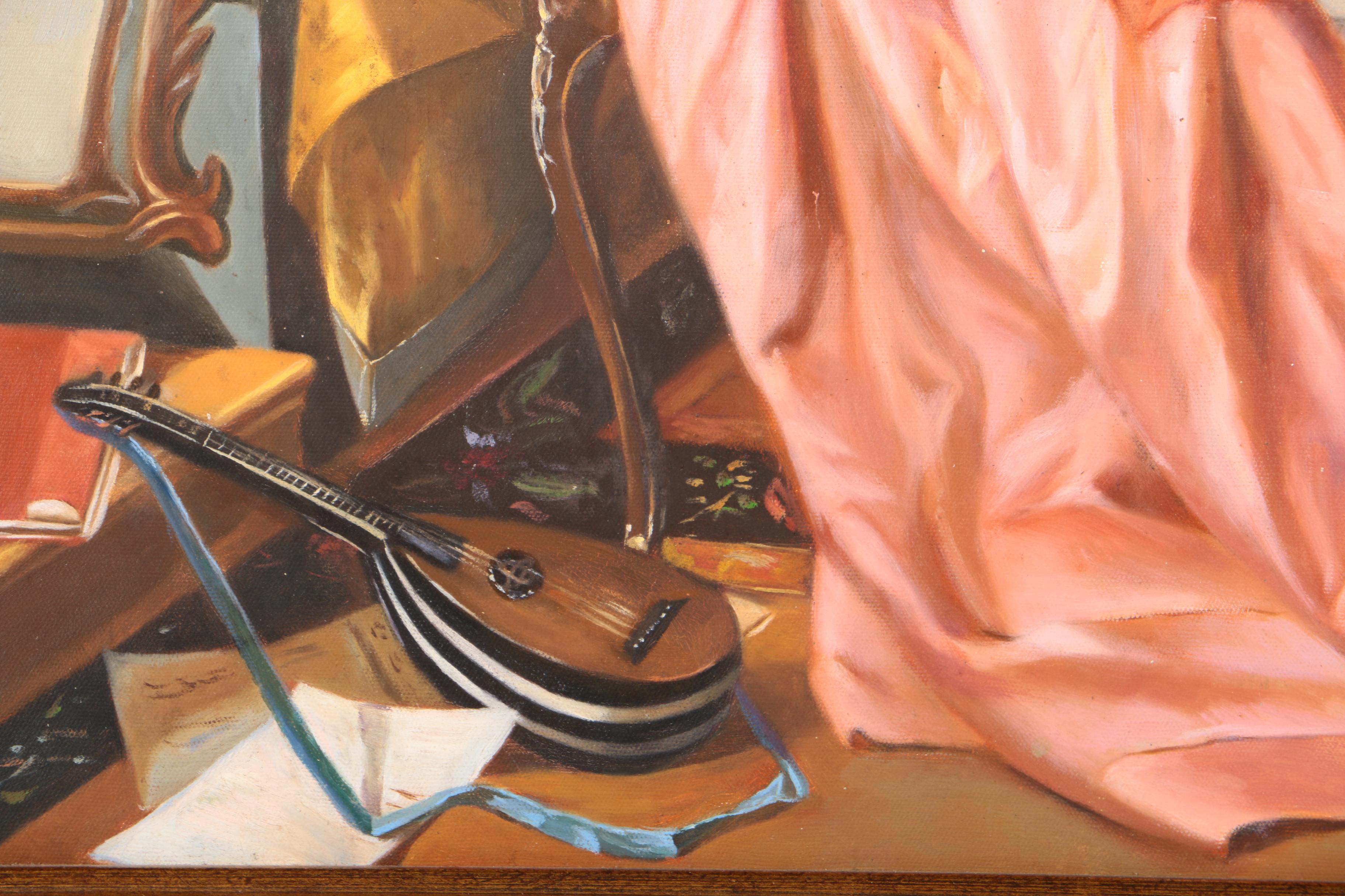 Copy Oil Painting After Carl Herpfer's "The Love Missive"