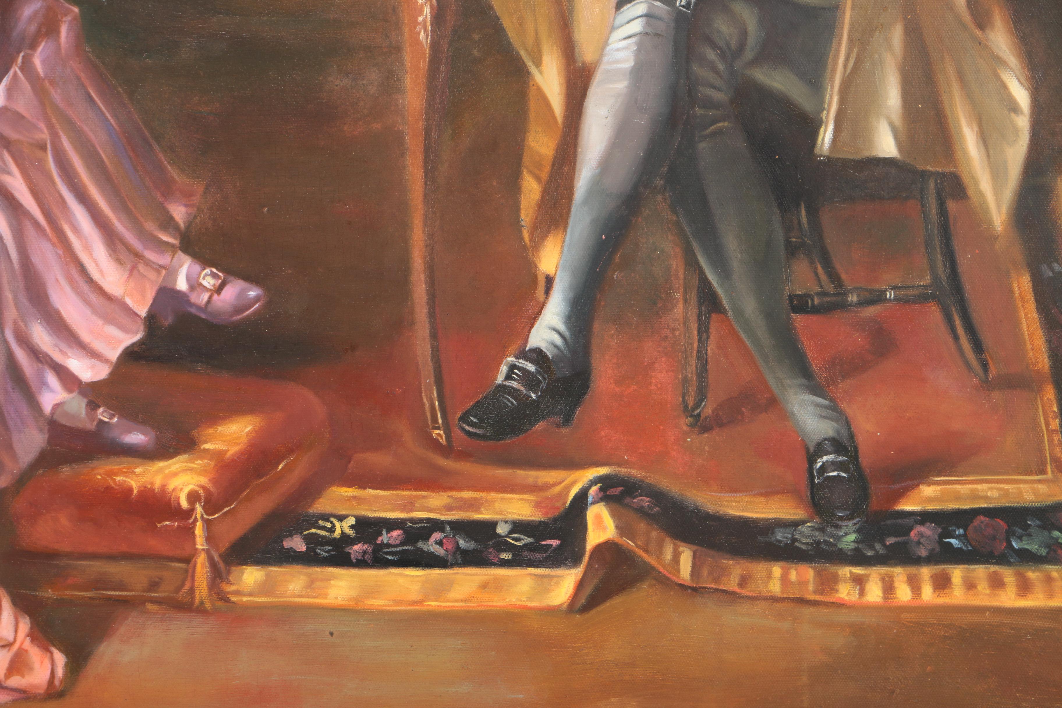 Copy Oil Painting After Carl Herpfer's "The Love Missive"