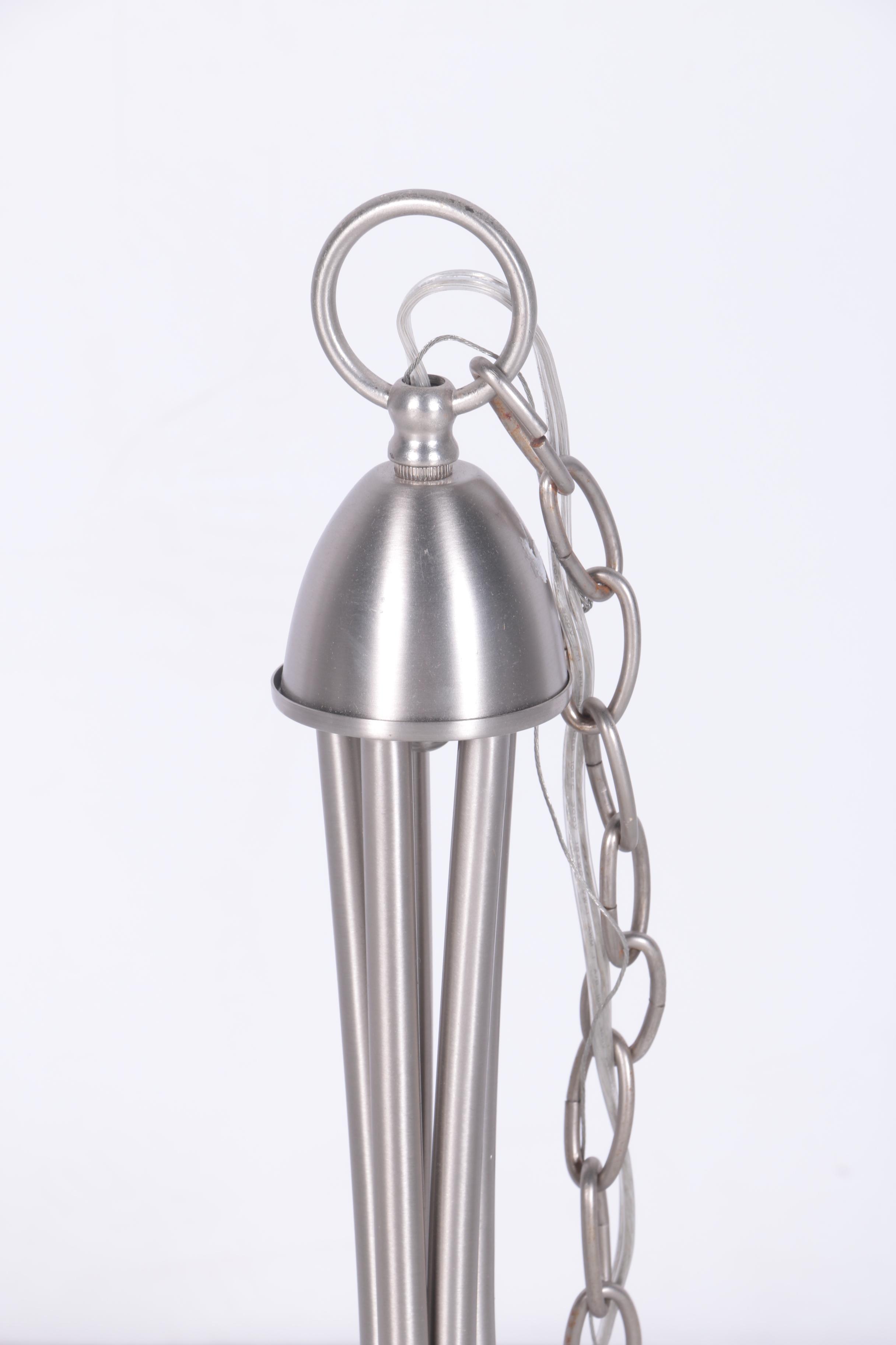 Brushed Metal Five Light Chandelier