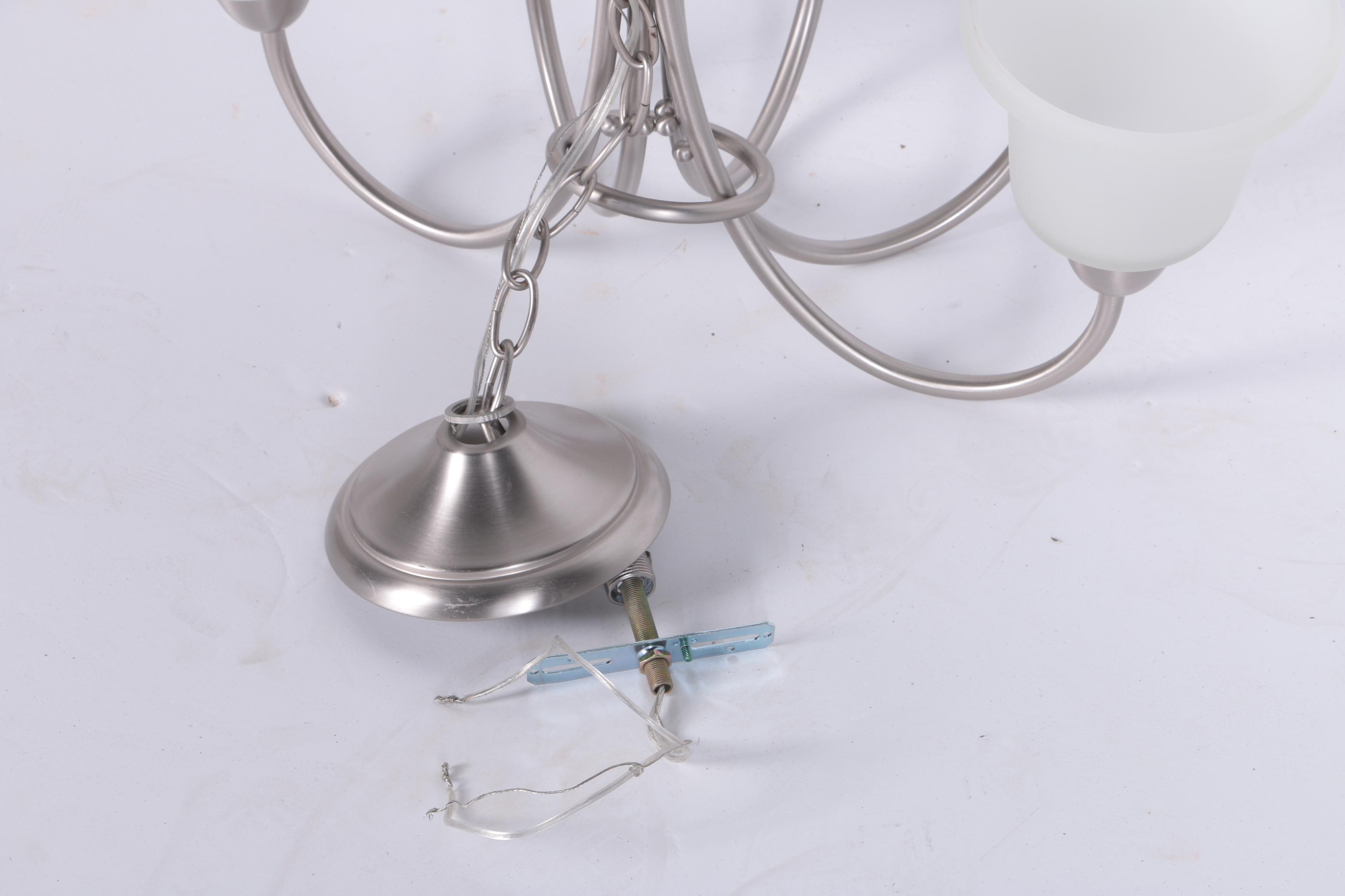 Brushed Metal Five Light Chandelier