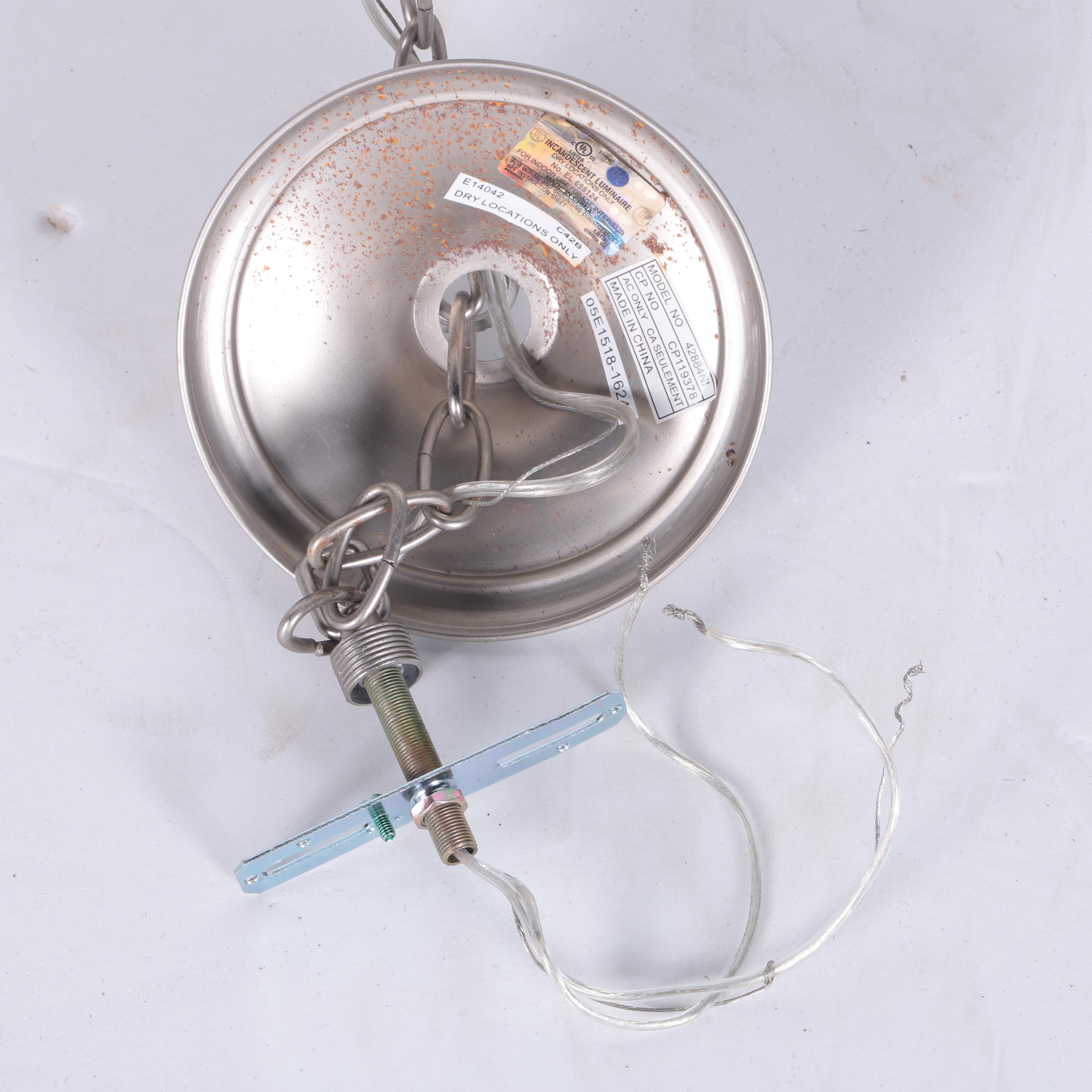 Brushed Metal Five Light Chandelier