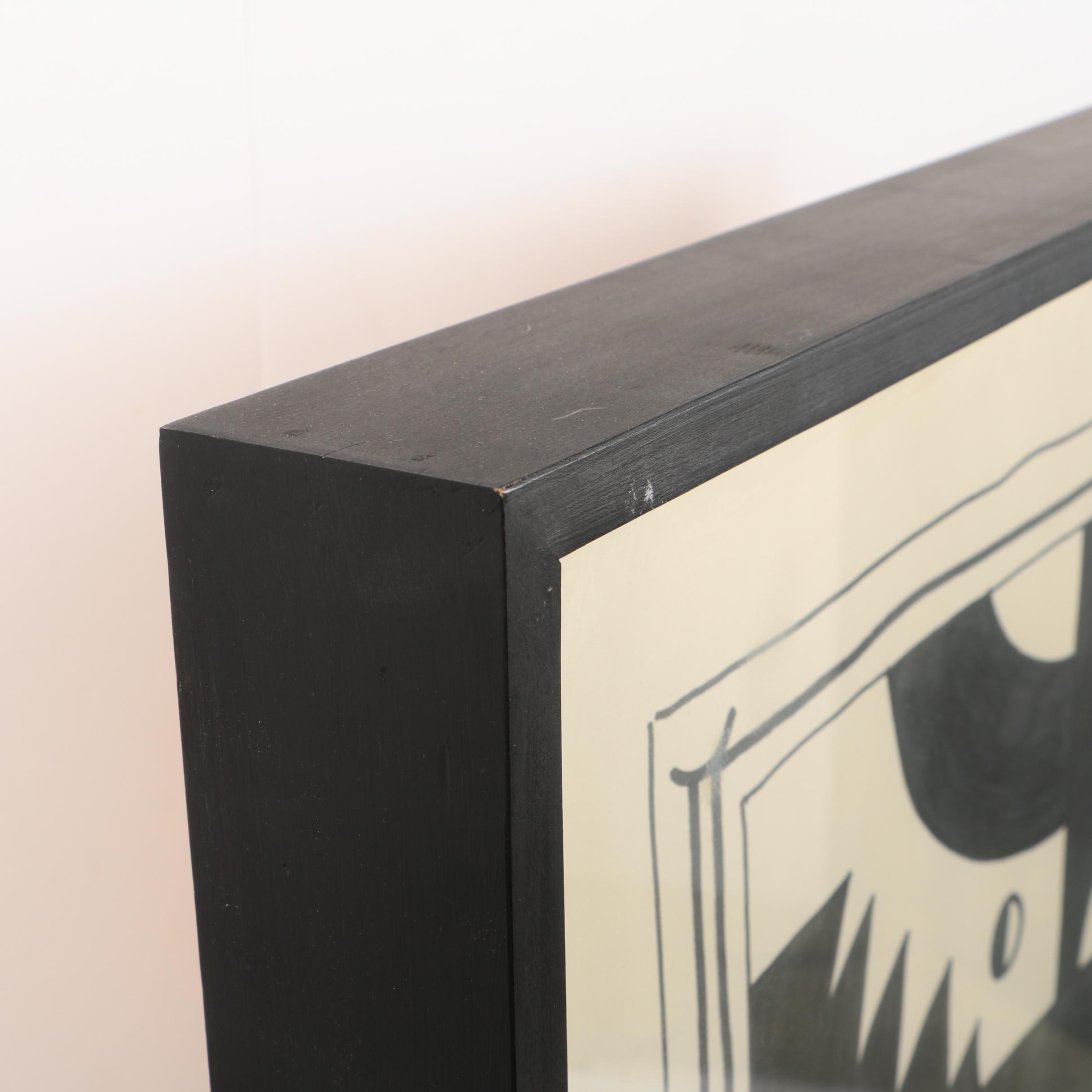 Bill Schiffer Oil Paint Marker Drawing "Mechanique"