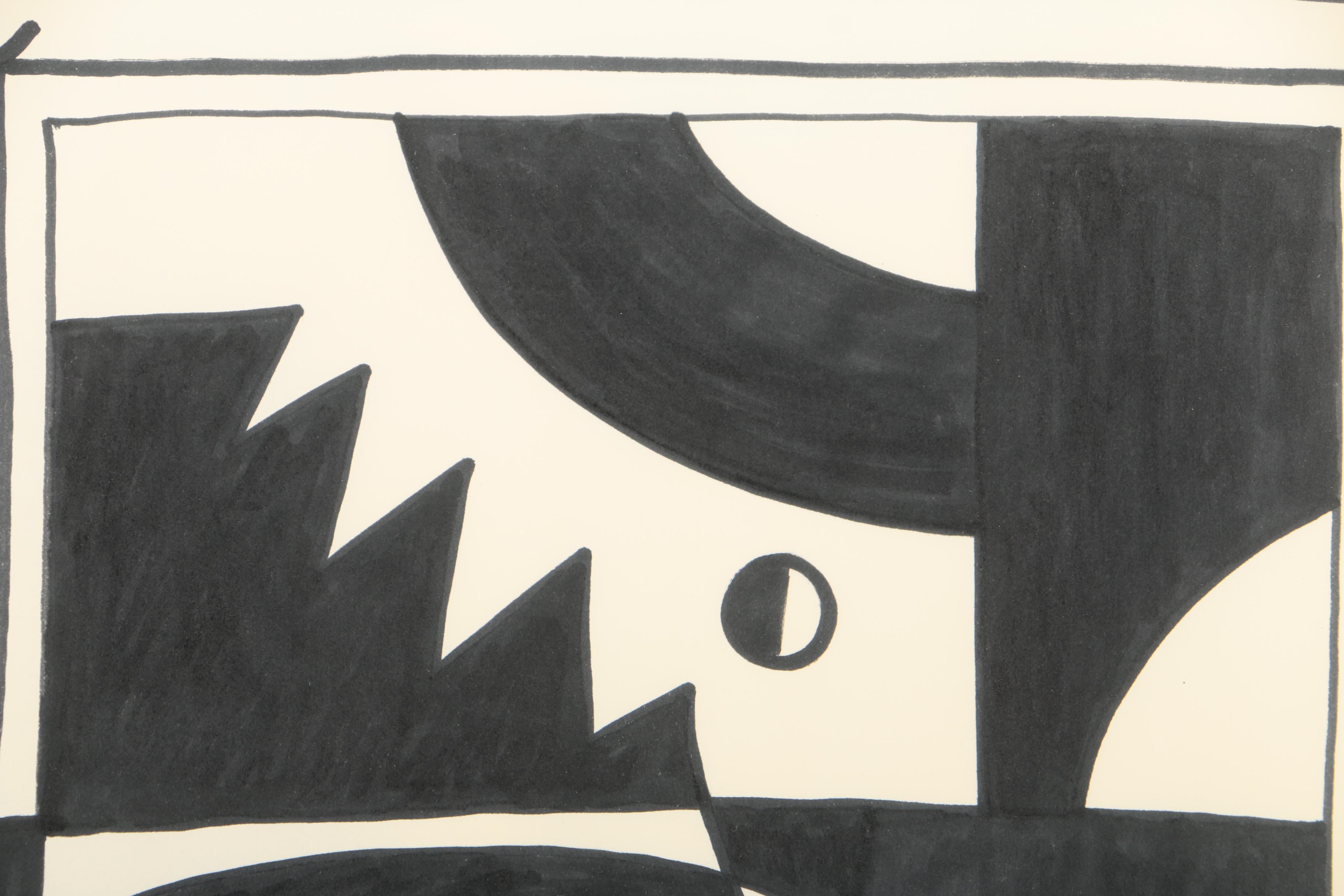 Bill Schiffer Oil Paint Marker Drawing "Mechanique"