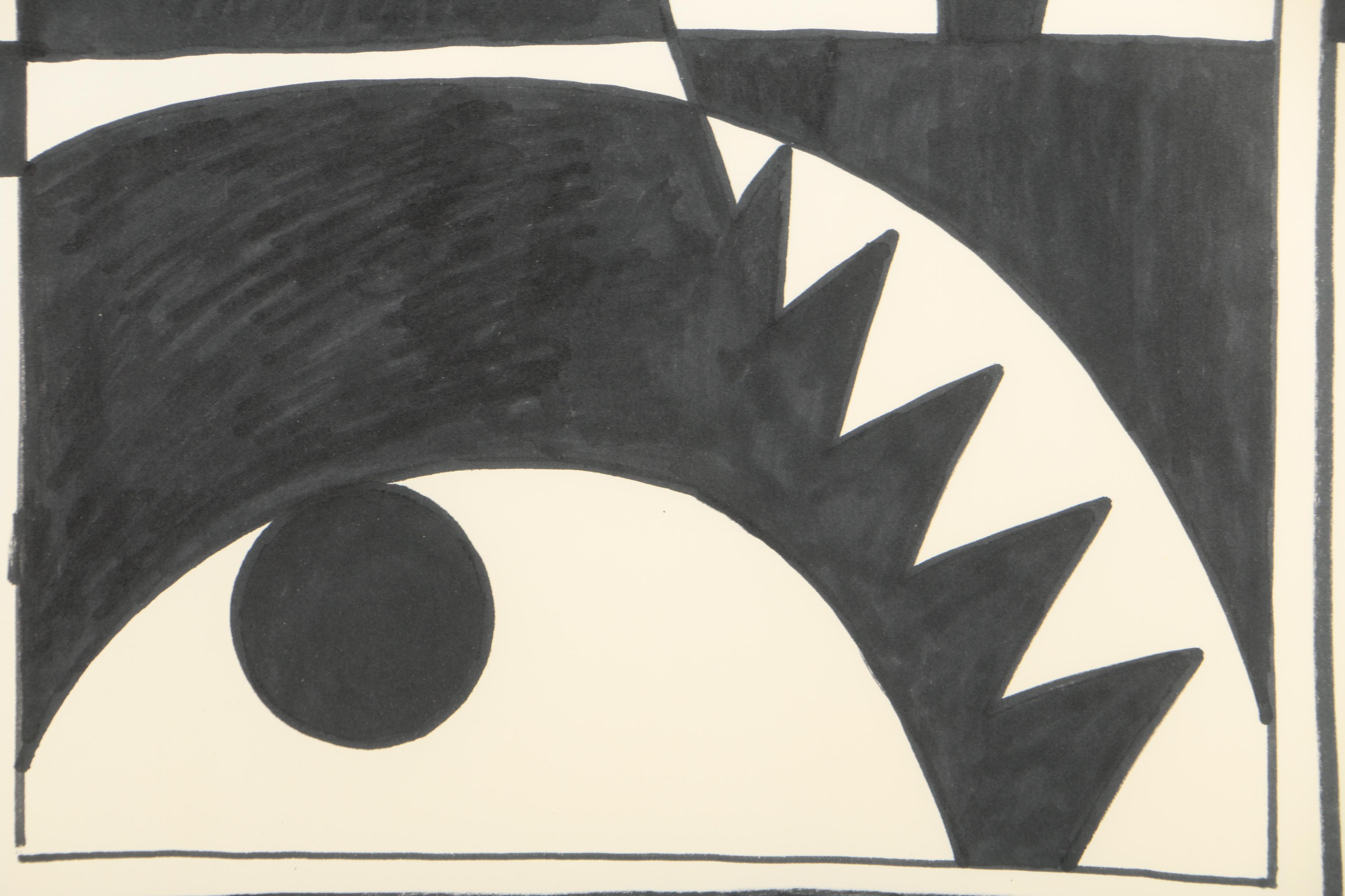 Bill Schiffer Oil Paint Marker Drawing "Mechanique"