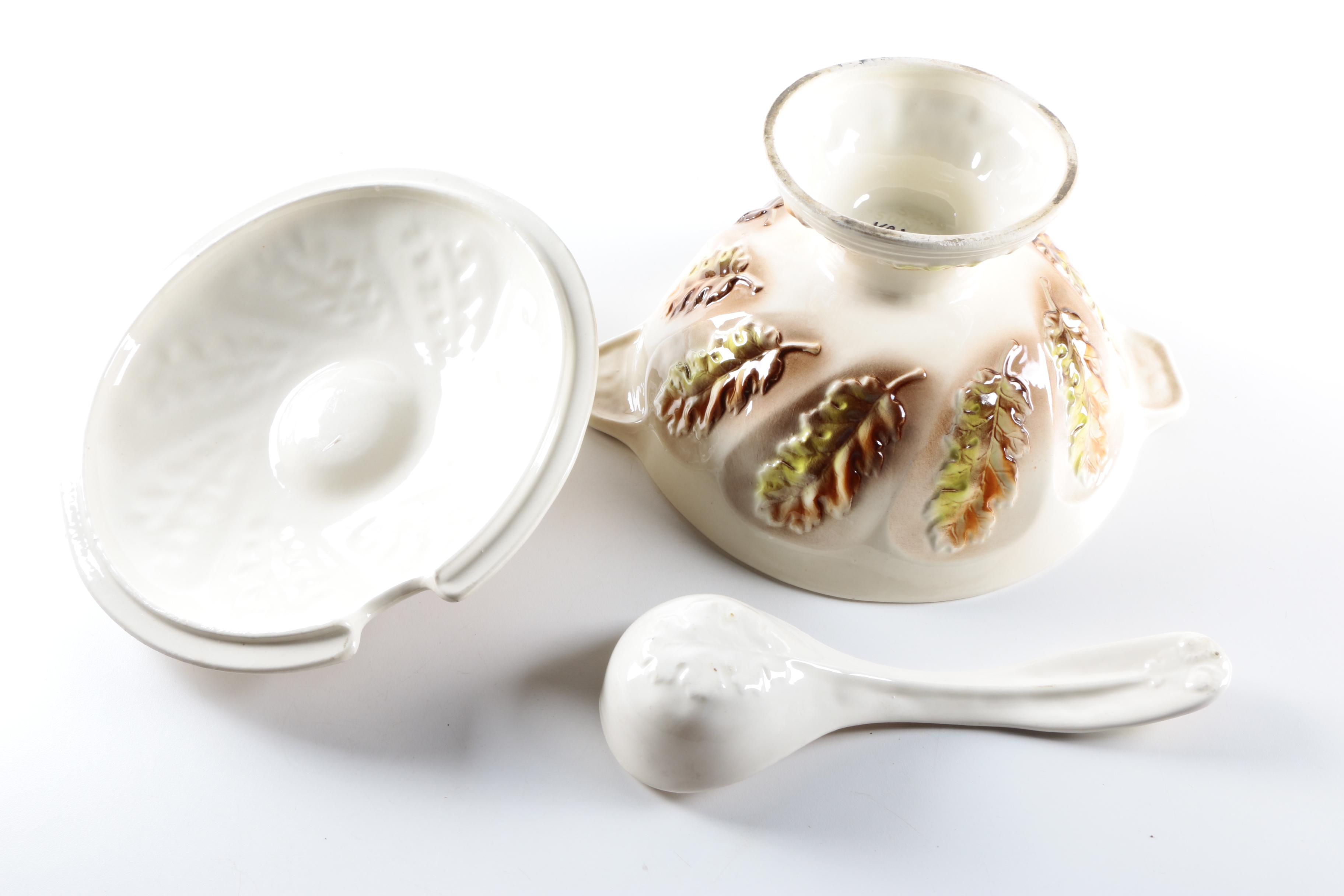 Vintage Sunkist Pottery Soup Tureen C. 1959